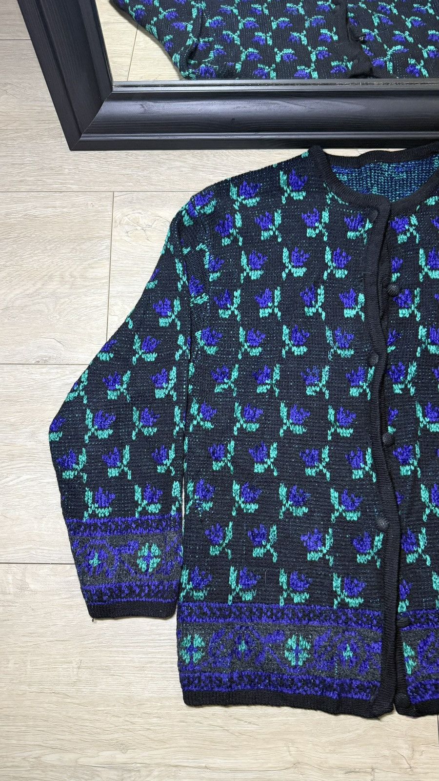 Patagonia Vintage 1990s Women’s Flower All Over Print Cardigan Button Size L / US 10 / IT 46 - 4 Thumbnail