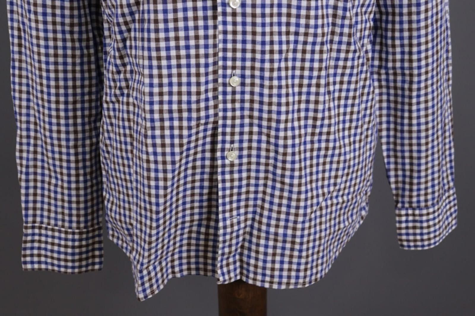 Eton Eton Slim Fit Cotton / Linen Check Shirt Sz 42 / L / 16 Size US M / EU 48-50 / 2 - 2 Thumbnail