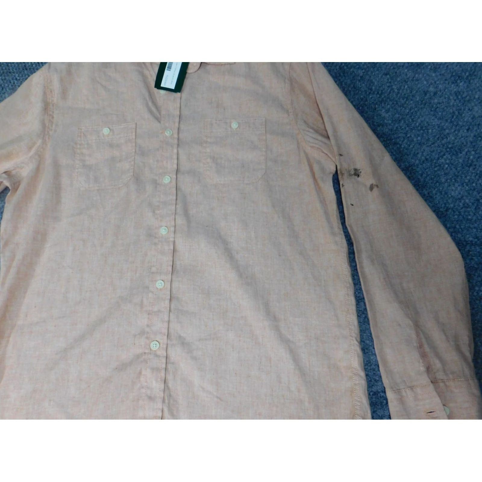 Grayers Grayers Men Shirt Large Peach Button Down Shirt Long Sleeve Collared Button-Up Orange Cotton Size US L / EU 52-54 / 3 - 3 Thumbnail