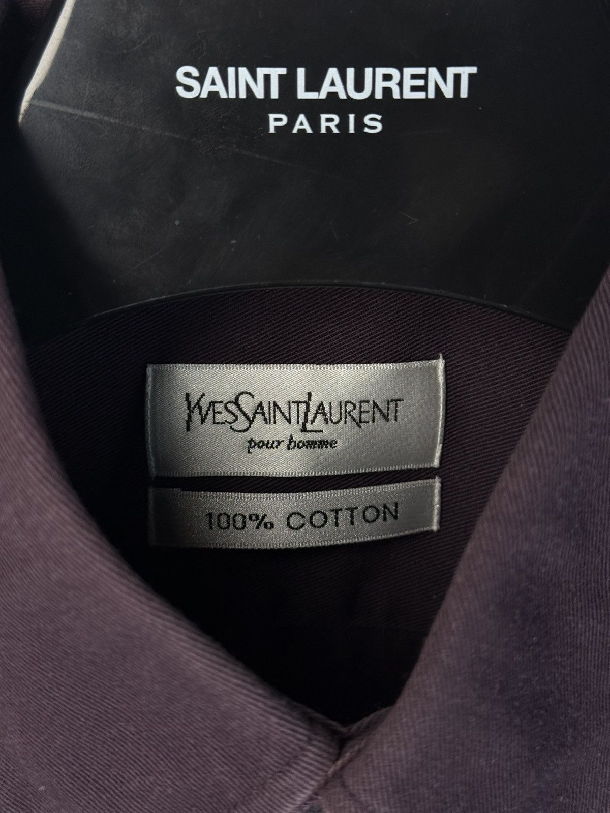 Yves Saint Laurent Heavy YSL Shirt Cotton Grey Size US L / EU 52-54 / 3 - 5 Thumbnail