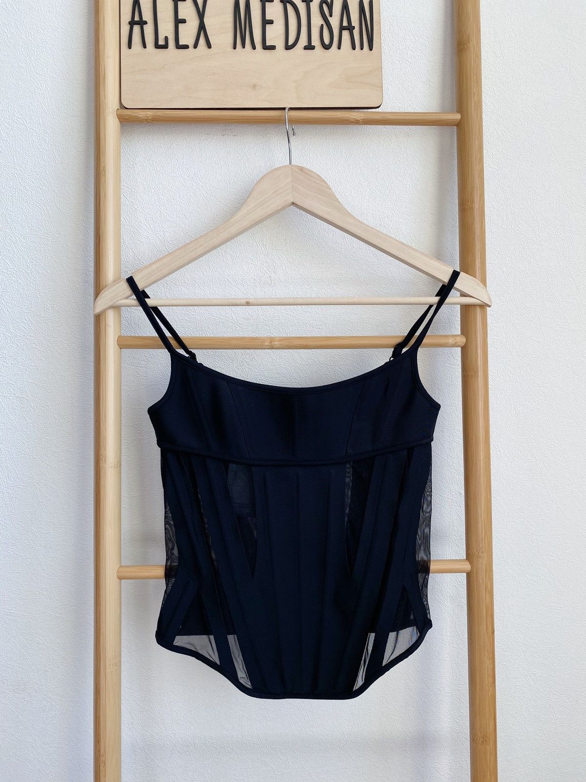Mugler Mugler x H&M Mesh-Paneled Corset Top Black Size XS Size XS / US 0-2 / IT 36-38 - 5 Thumbnail