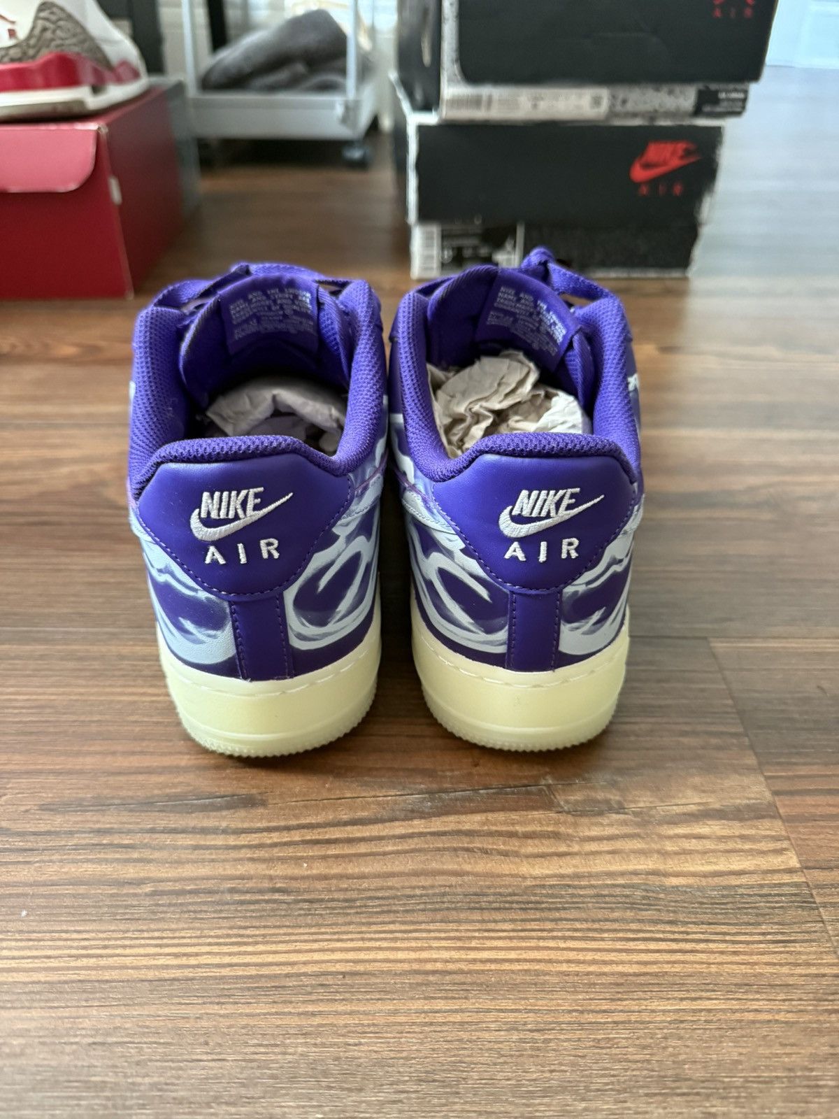 Nike Nike Air Force Purple Skeleton Size US 8.5 / EU 41-42 - 3 Thumbnail