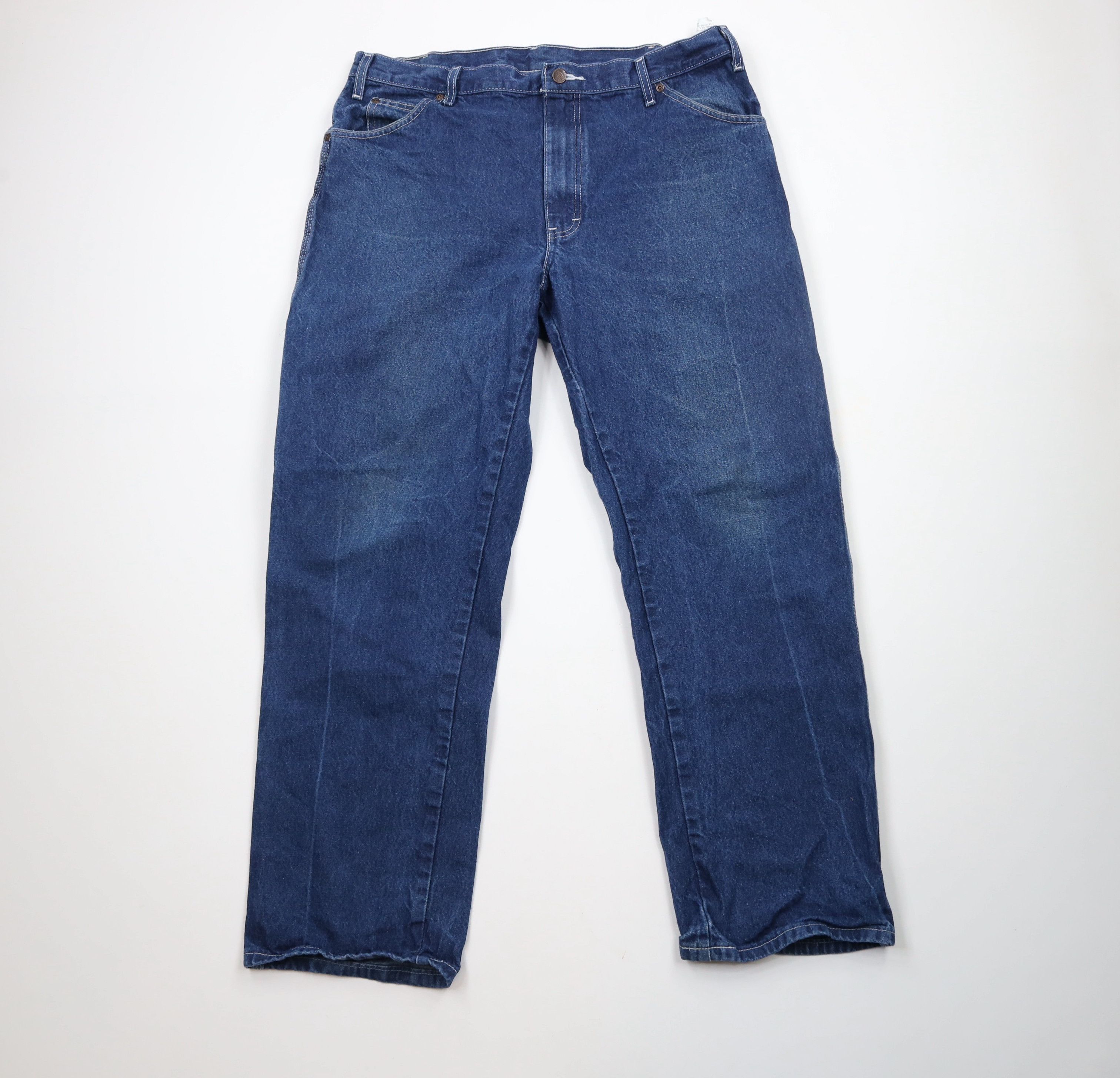 Dickies × Vintage Vintage Y2K Dickies Wide Leg Dungaree Denim Jeans Blue Size US 38 / EU 54 - 1 Thumbnail