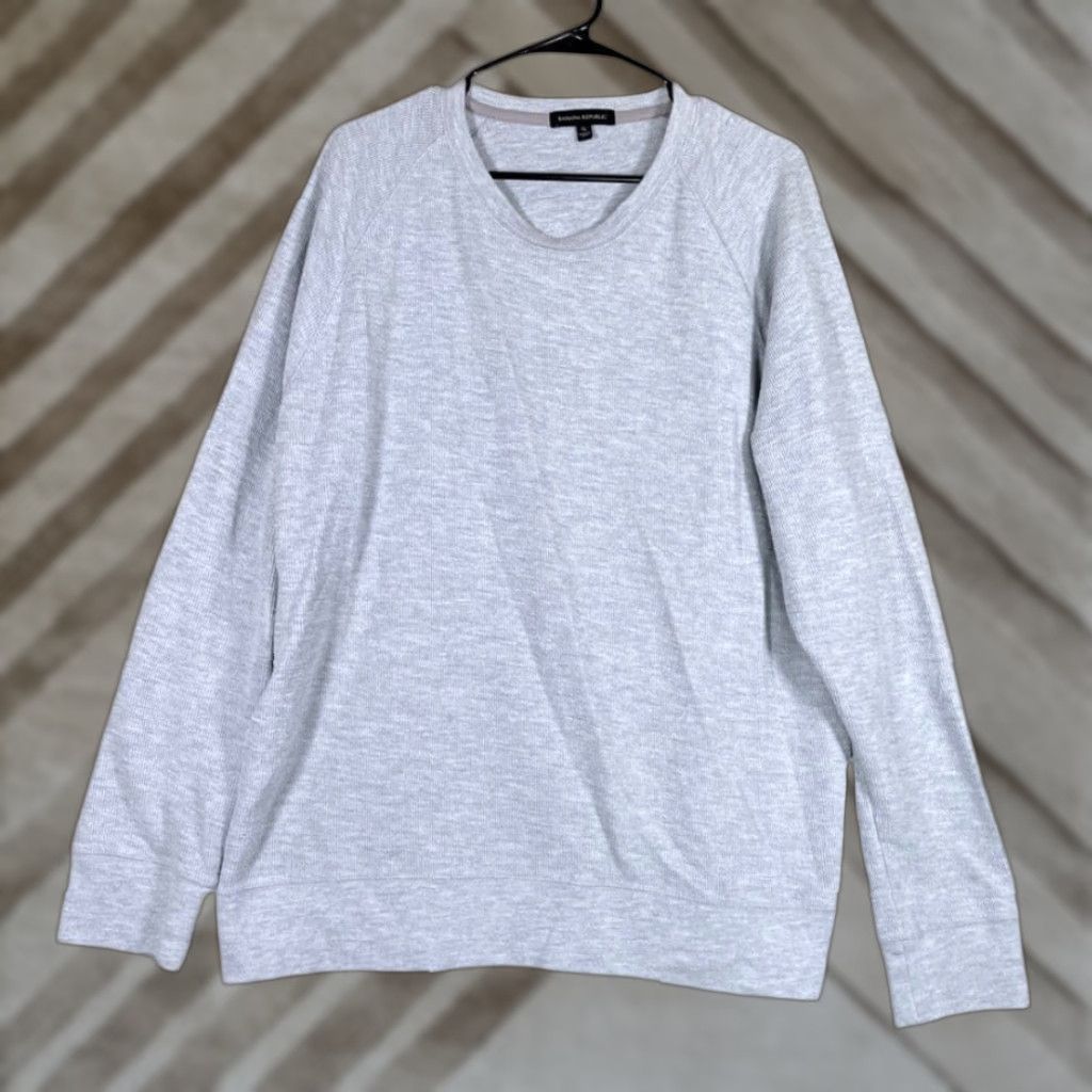 Banana Republic Banana Republic Mens Shirt Gray Thermal Waffle Long Sleeve Crew Neck XL Size US XL / EU 56 / 4 - 1 Thumbnail