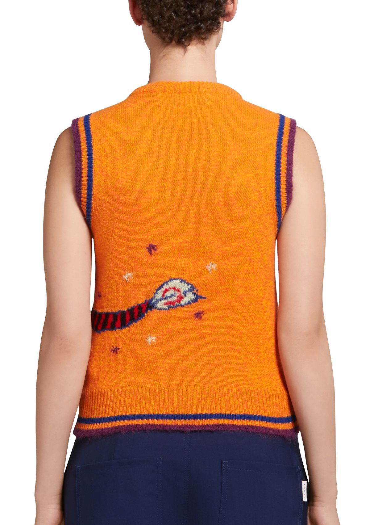Marni o1w1db10125 Wool Cashmere Sleeveless Jumper in Orange Size XL / US 12-14 / IT 48-50 - 4 Thumbnail