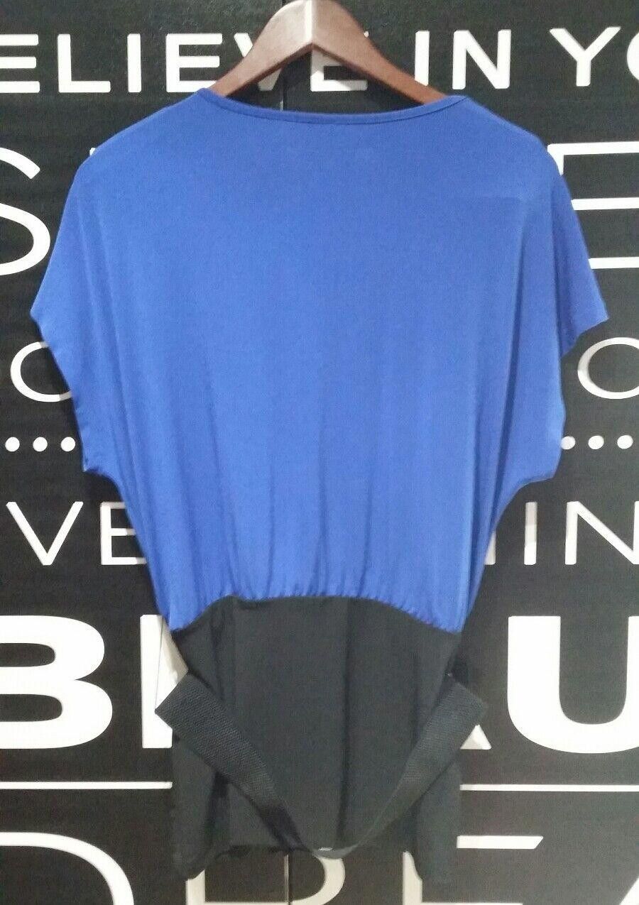 Designer Maurices Color block Shirt Medium Black blue shirt top Size M / US 6-8 / IT 42-44 - 4 Thumbnail