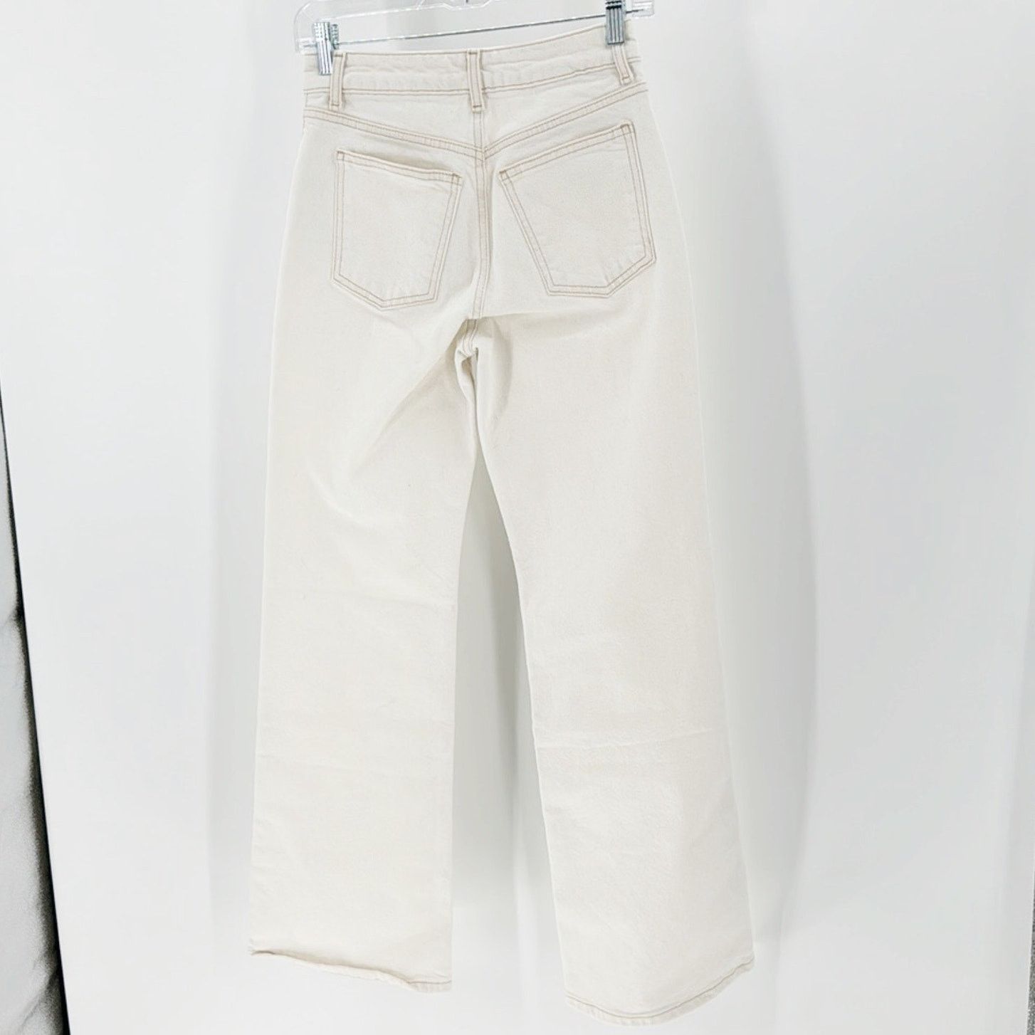 Topshop Topshop mid rise relaxed fit flare off white size 26 Size 26" / US 2 / IT 38 - 3 Thumbnail