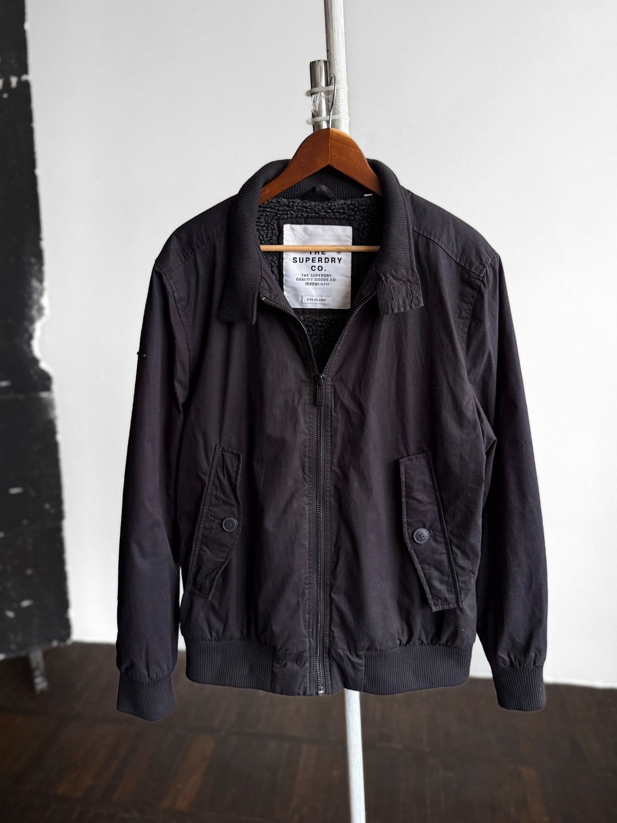 Superdry SuperDry Mens Dark Blue Sherpa Jacket Long Sleeve Full Zip Size US XXL / EU 58 / 5 - 1 Thumbnail