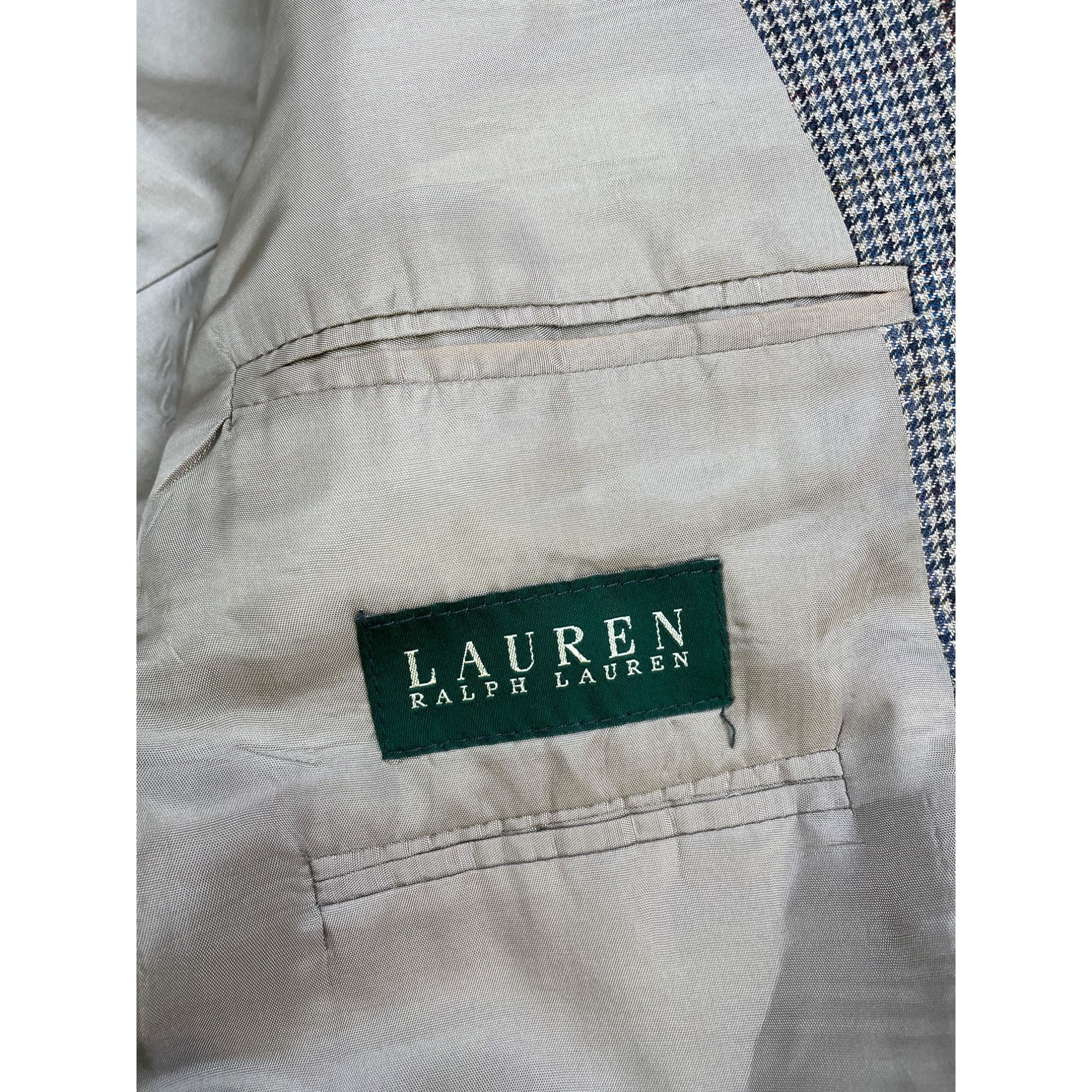Lauren Ralph Lauren Lauren Ralph Lauren Men's Grey Houndstooth Blazer/Sports Coa Size 44R - 8 Thumbnail