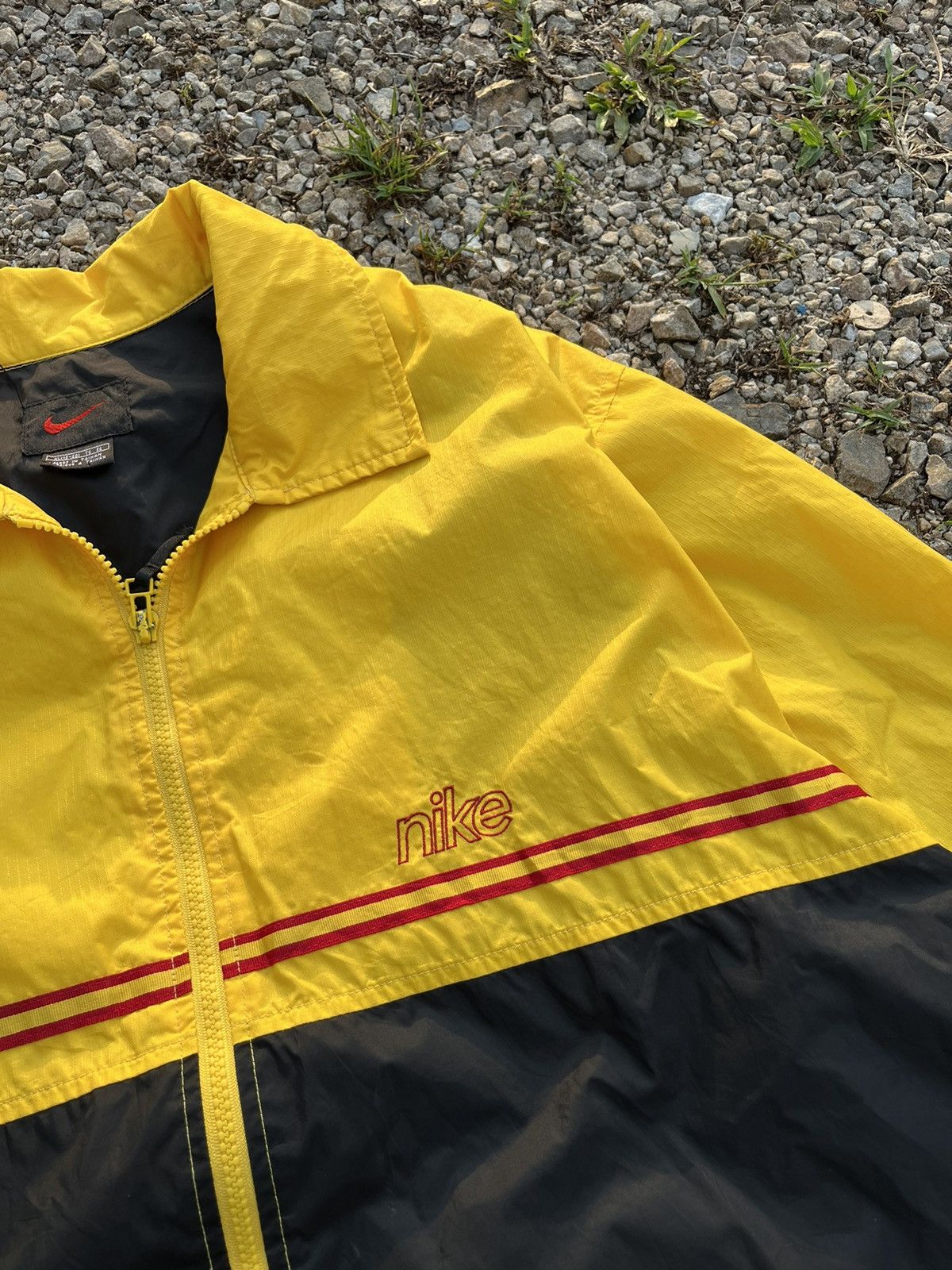 Nike × Vintage 🔥Vintage Nike Big Swoosh Embroidery Zipper Jacket 90s Size US XL / EU 56 / 4 - 3 Thumbnail