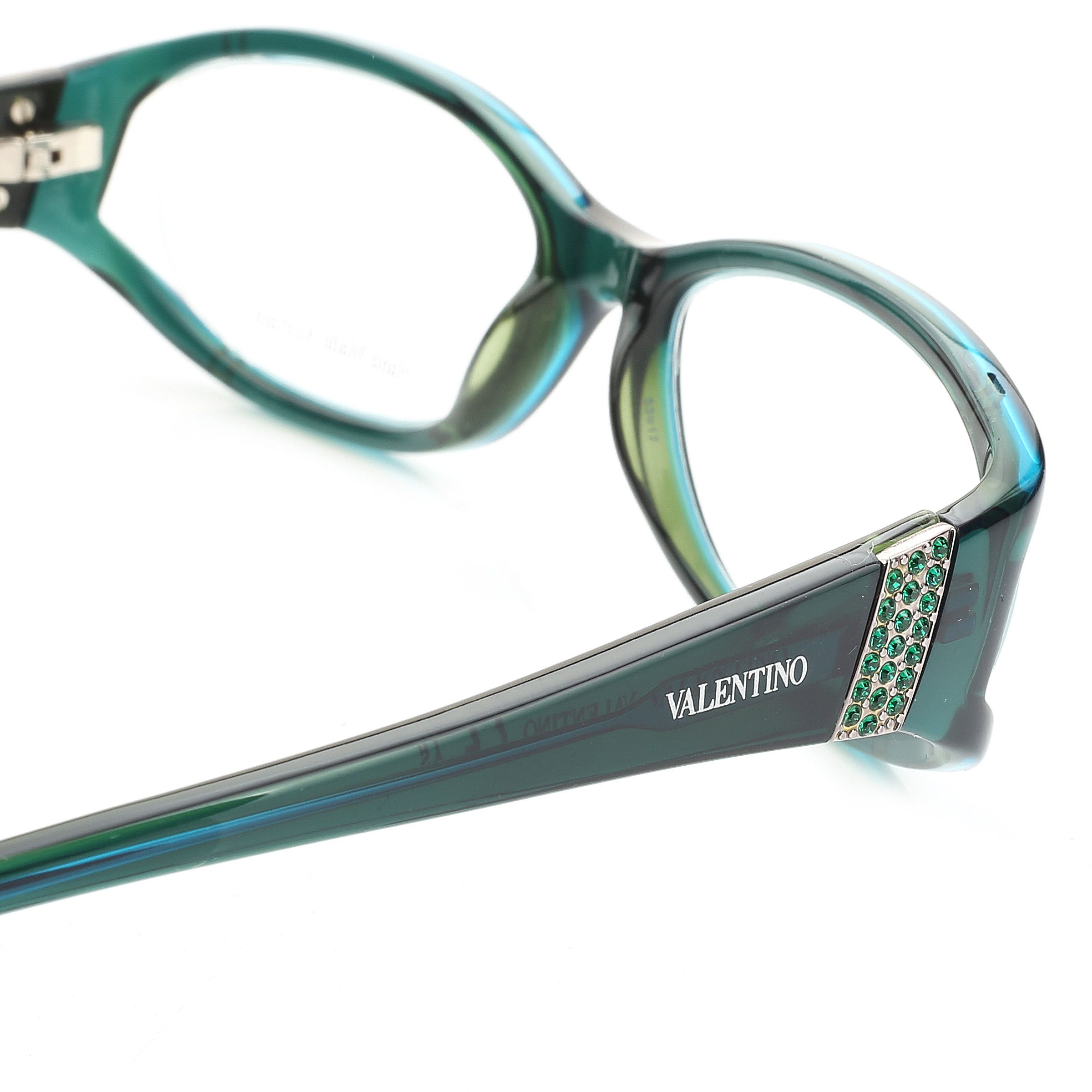 Valentino Valentino '00s Bottle Green Crystals Plastic Glasses Size ONE SIZE - 1 Thumbnail