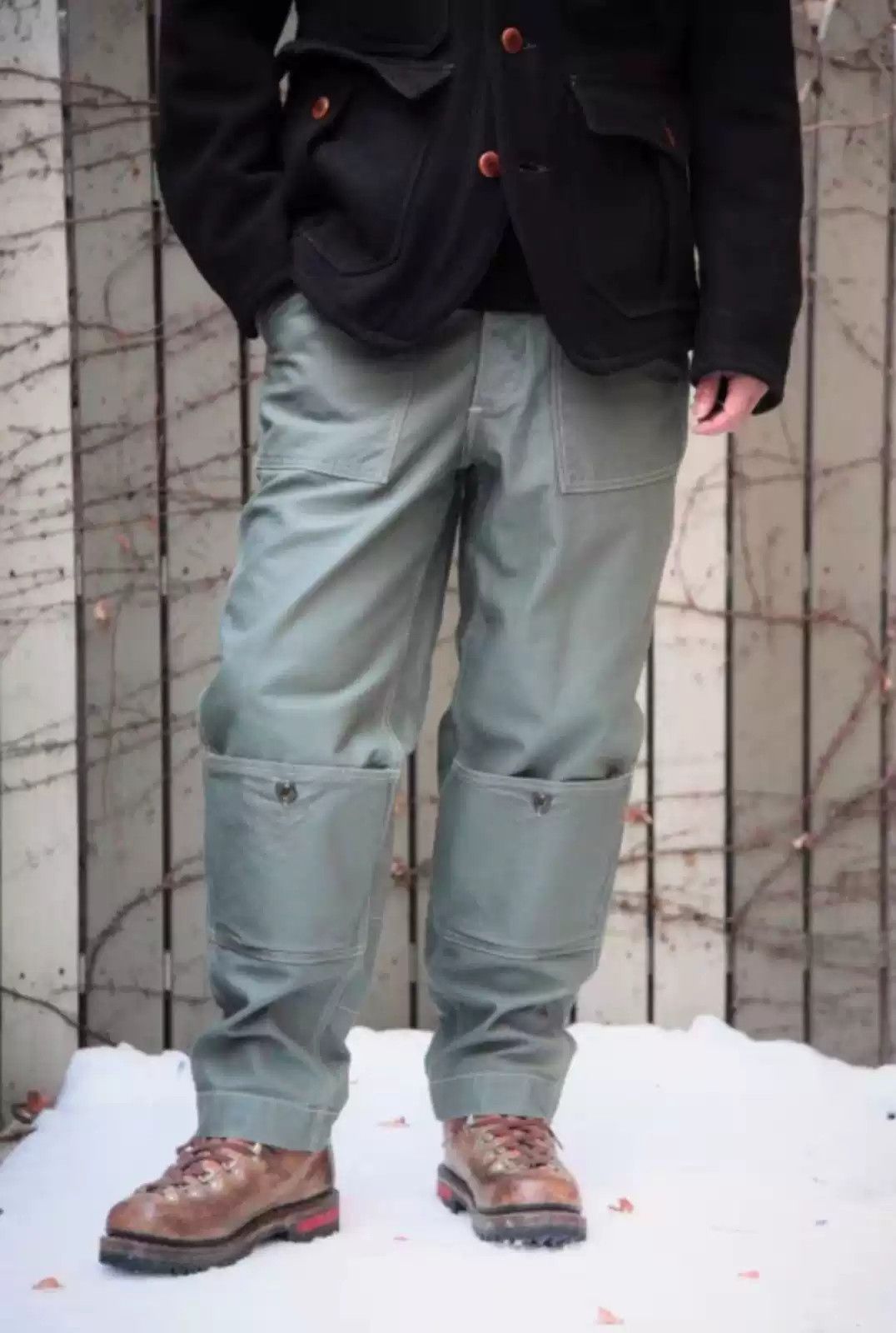 image of Freewheelers Wabash Warehouse 15-Year Out-Of-Print Overalls in Green, Men's (Size 32)