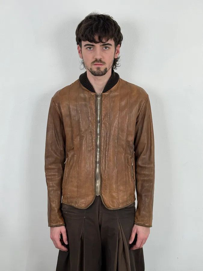 Giorgio Brato 2000s Giorgio Brato Brown Leather Bomber Jacket Size US S / EU 44-46 / 1 - 2 Thumbnail