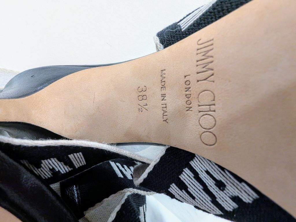 Jimmy Choo Jimmy Choo Sandals Size 8.5 Black and White Size US 8.5 / IT 38.5 - 13 Thumbnail