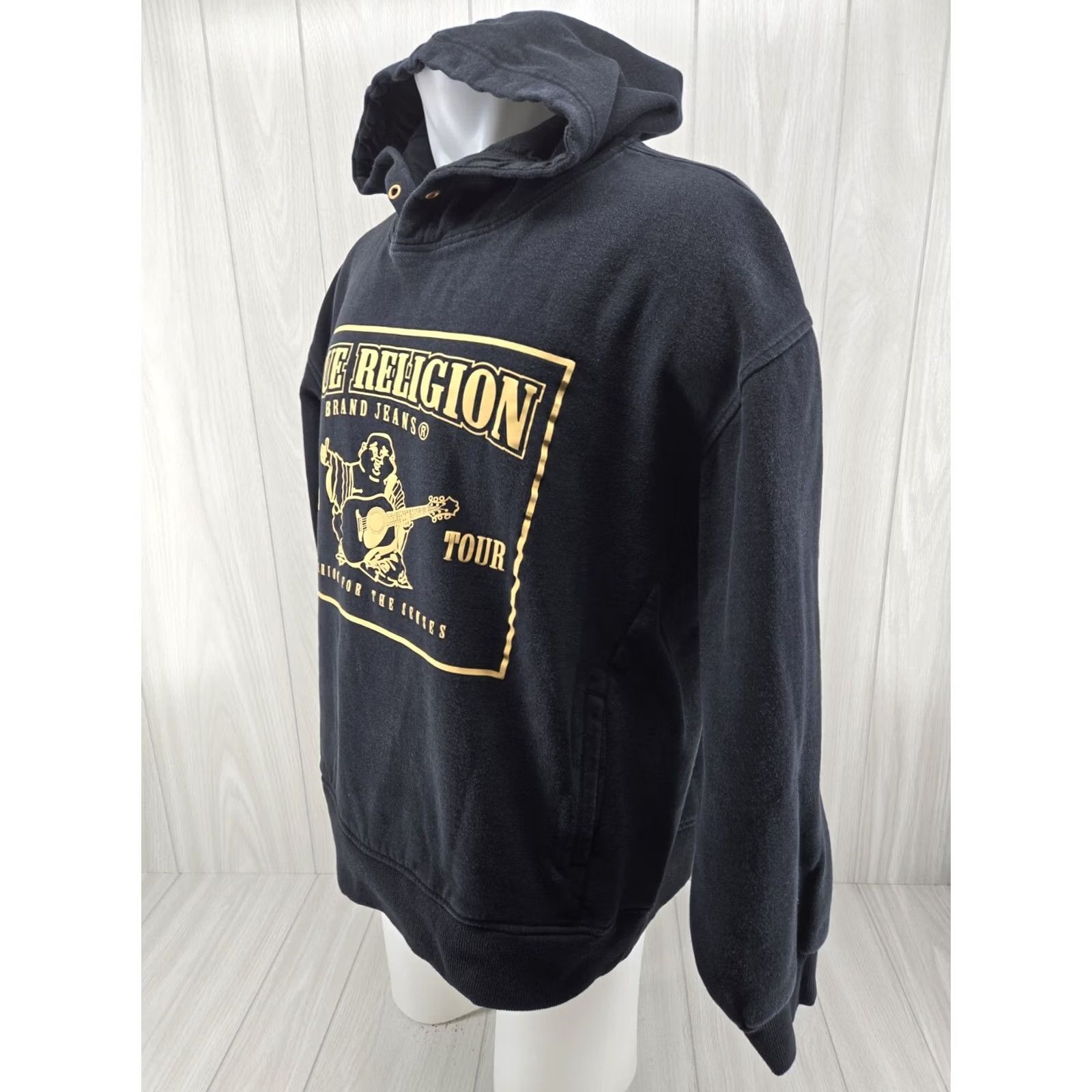 True Religion True Religion Hoodie Men XL Black Buddha Classic Pullover Full Zip Hooded Pockets Logo Size US XL / EU 56 / 4 - 4 Thumbnail