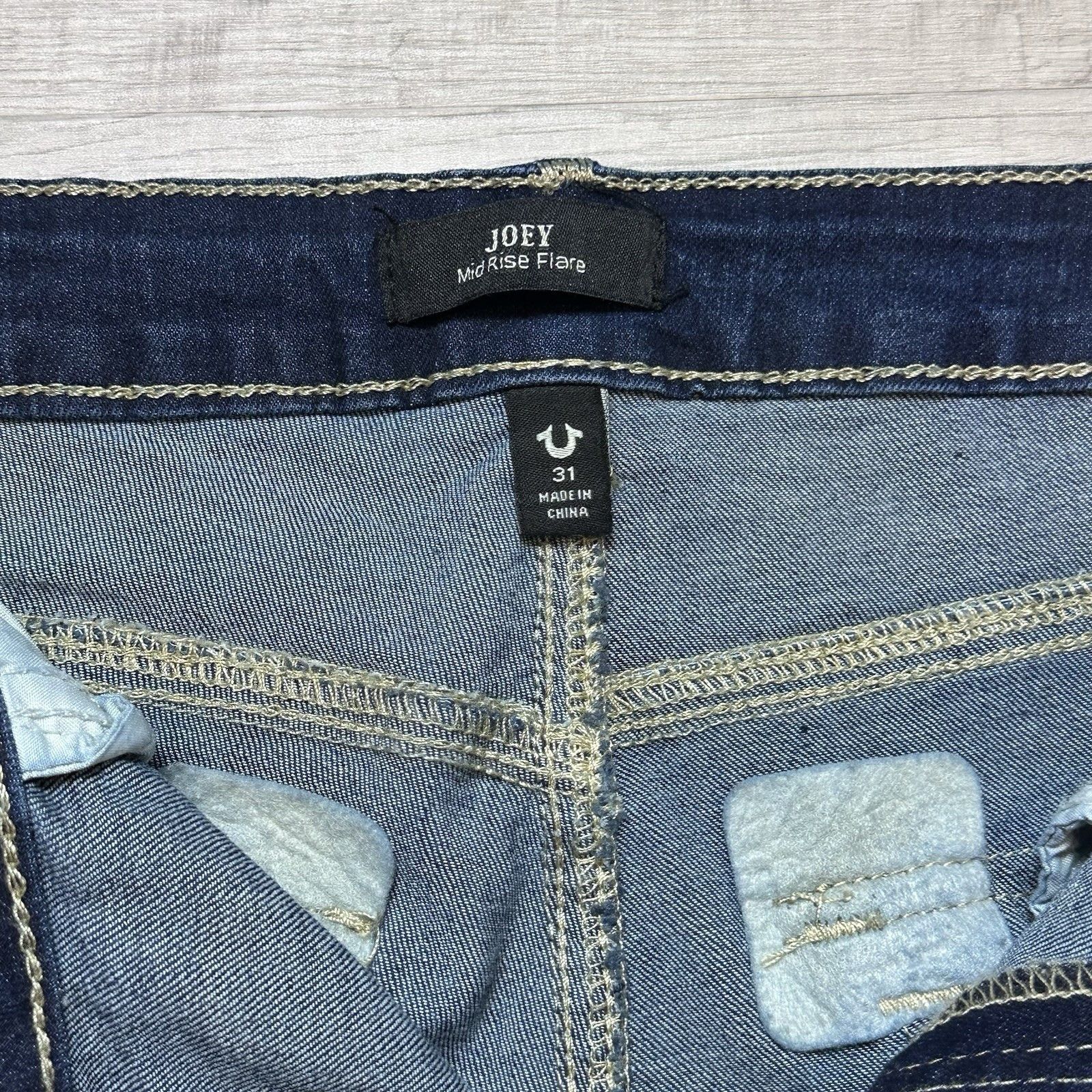 True Religion True Religion Women's 31 Joey Twisted Flare Mid Rise Jeans Size 31" - 6 Thumbnail