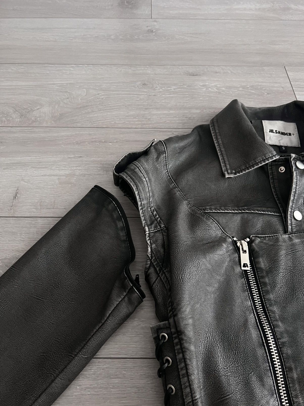Jil Sander Jil Sander+ Biker Leather Jacket Vest Women Raf Simons Rare Size S / US 4 / IT 40 - 10 Thumbnail