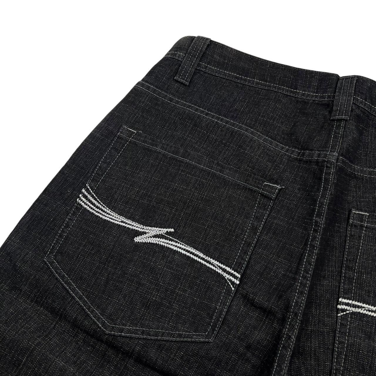 Southpole Vintage Southpole Baggy Black Denim Shorts / Jorts Waist 35 Size US 35 - 3 Thumbnail
