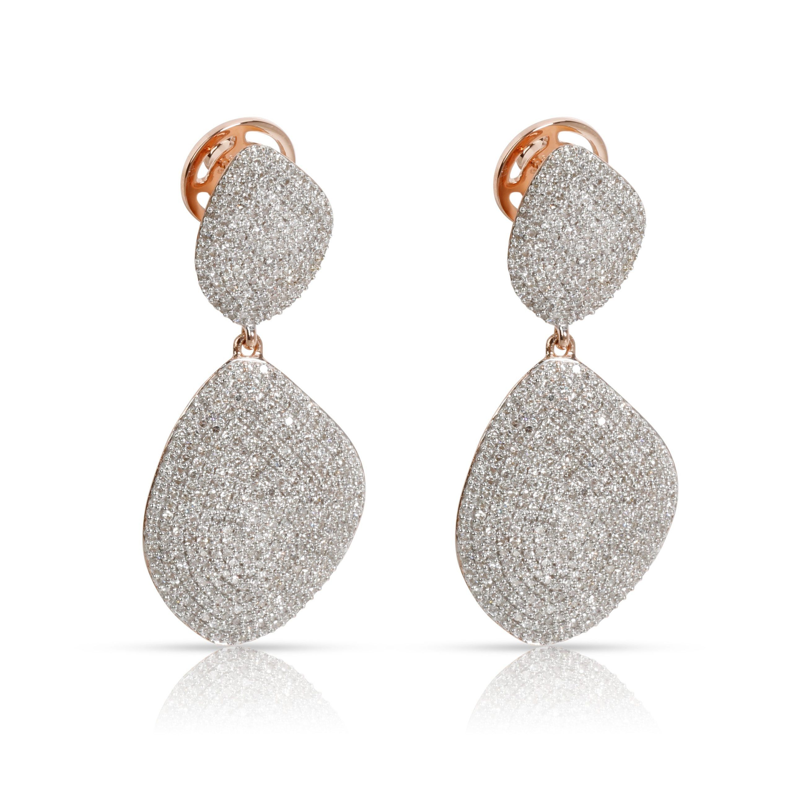 image of Monica Vinader Nura Teardrop Earrings Sterling Silver Rose Gold Vermil 2.62Ctw, Women's