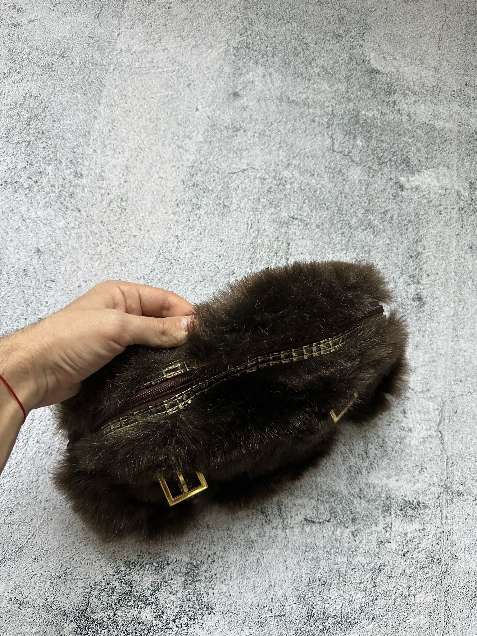Japanese Brand Faux Fur Nandle Bag Japan Style Y2K Brown Size ONE SIZE - 3 Thumbnail