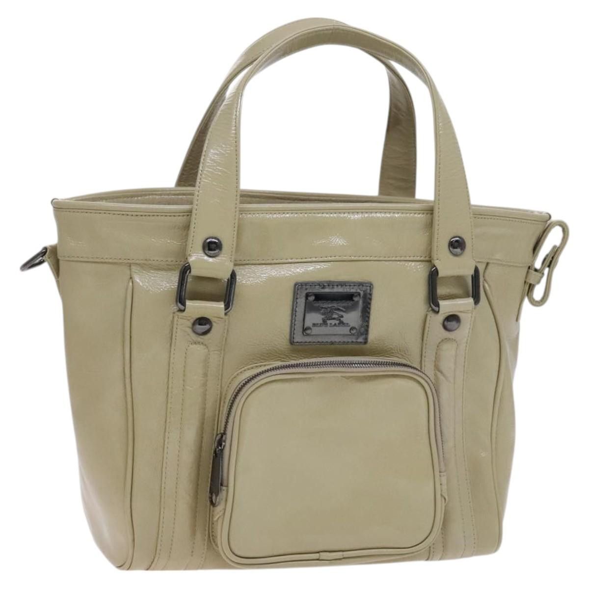 Burberry Blue Label Tote Bag Enamel Beige Auth Ti2940, Women's