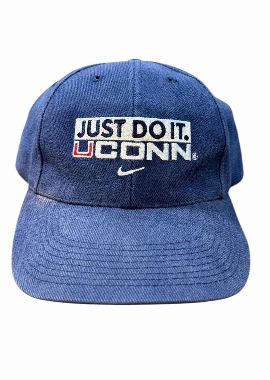 Nike Y2K Nike UCONN Navy Blue Swoosh Just Do It Hat Size ONE SIZE - 1 Thumbnail