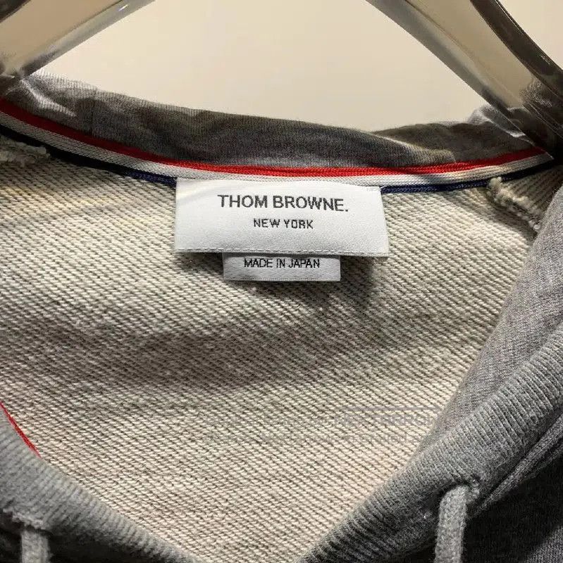 Thom Browne Thom Browne Gray Cotton Zip-Up Hoodie . Size US M / EU 48-50 / 2 - 2 Thumbnail