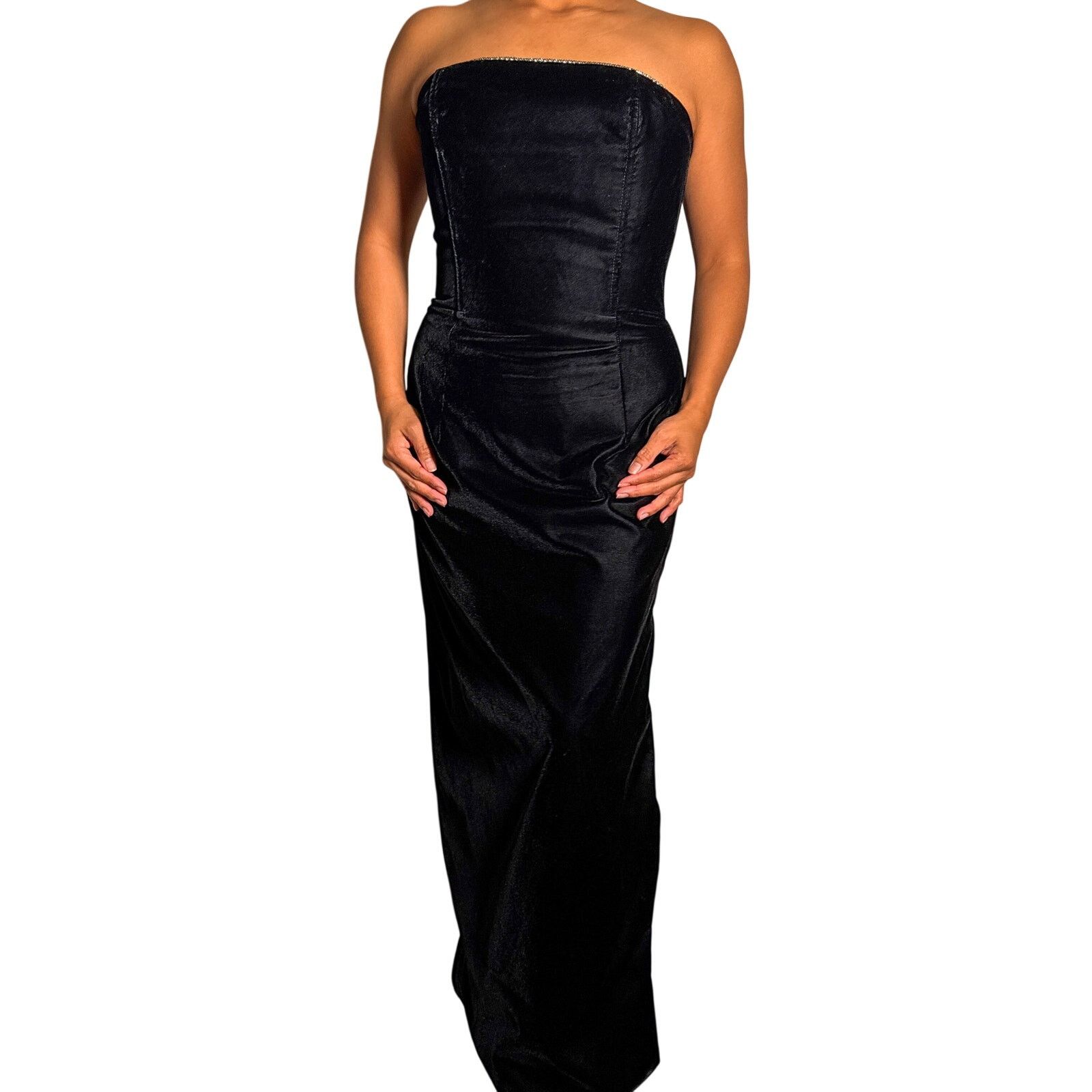 Jessica McClintock × Vintage Jessica McClintock Gunne Sax Black Velvet Evening Gown Sz 9 Size M / US 6-8 / IT 42-44 - 2 Thumbnail