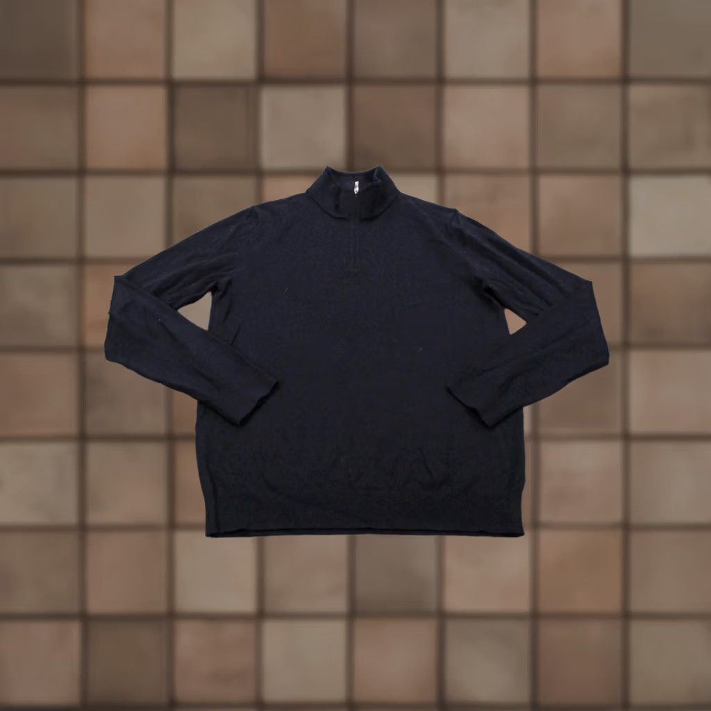 Reiss Reiss Mens Sweater Black Fleece Knit Pullover 1/4 Zip Lightweight Pockets Logo Outdoor 1/4 Zip Wool Size US M / EU 48-50 / 2 - 1 Thumbnail