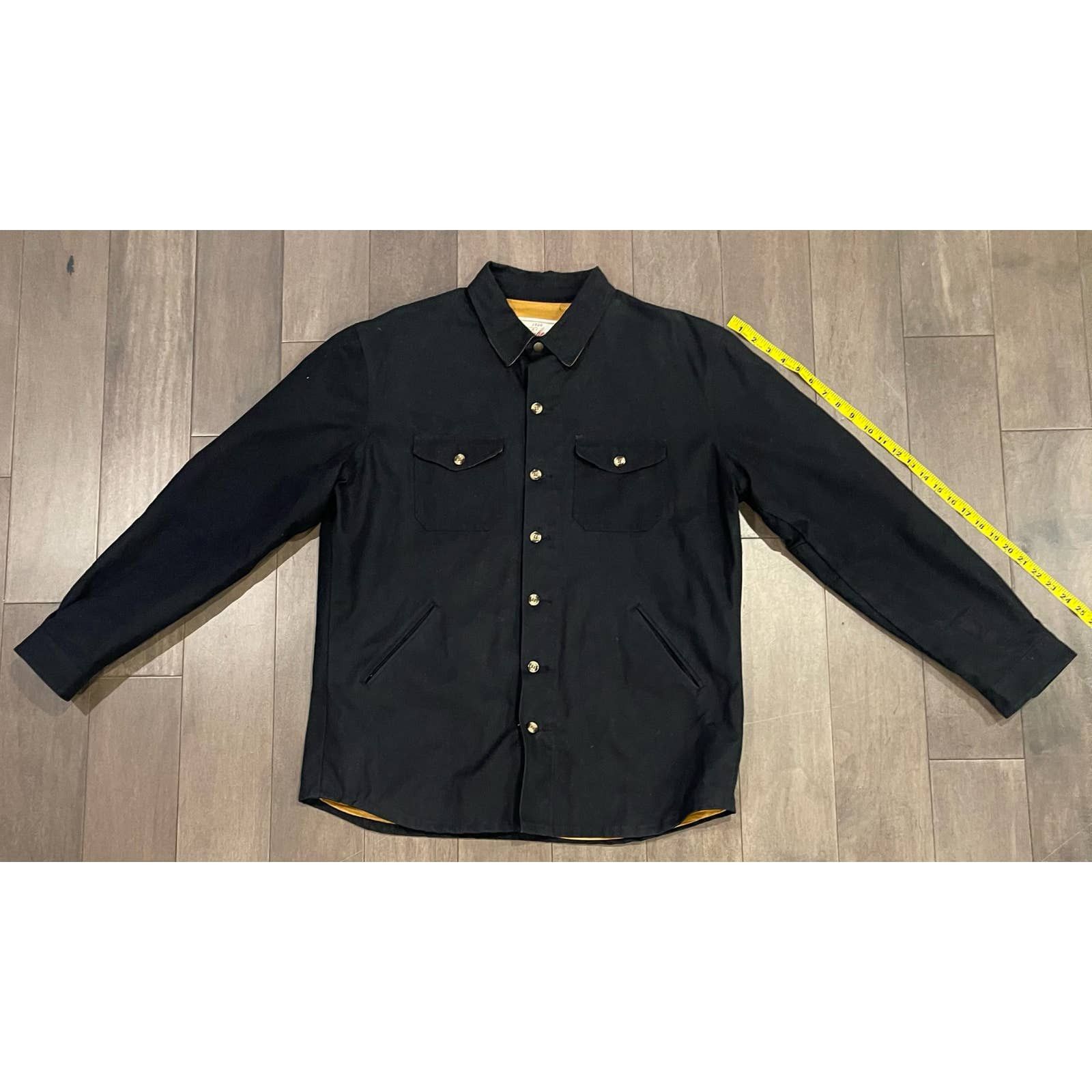 image of Dehen 1920 Crissman Overshirt 10Oz Waxed Canvas Black Xl, Men's