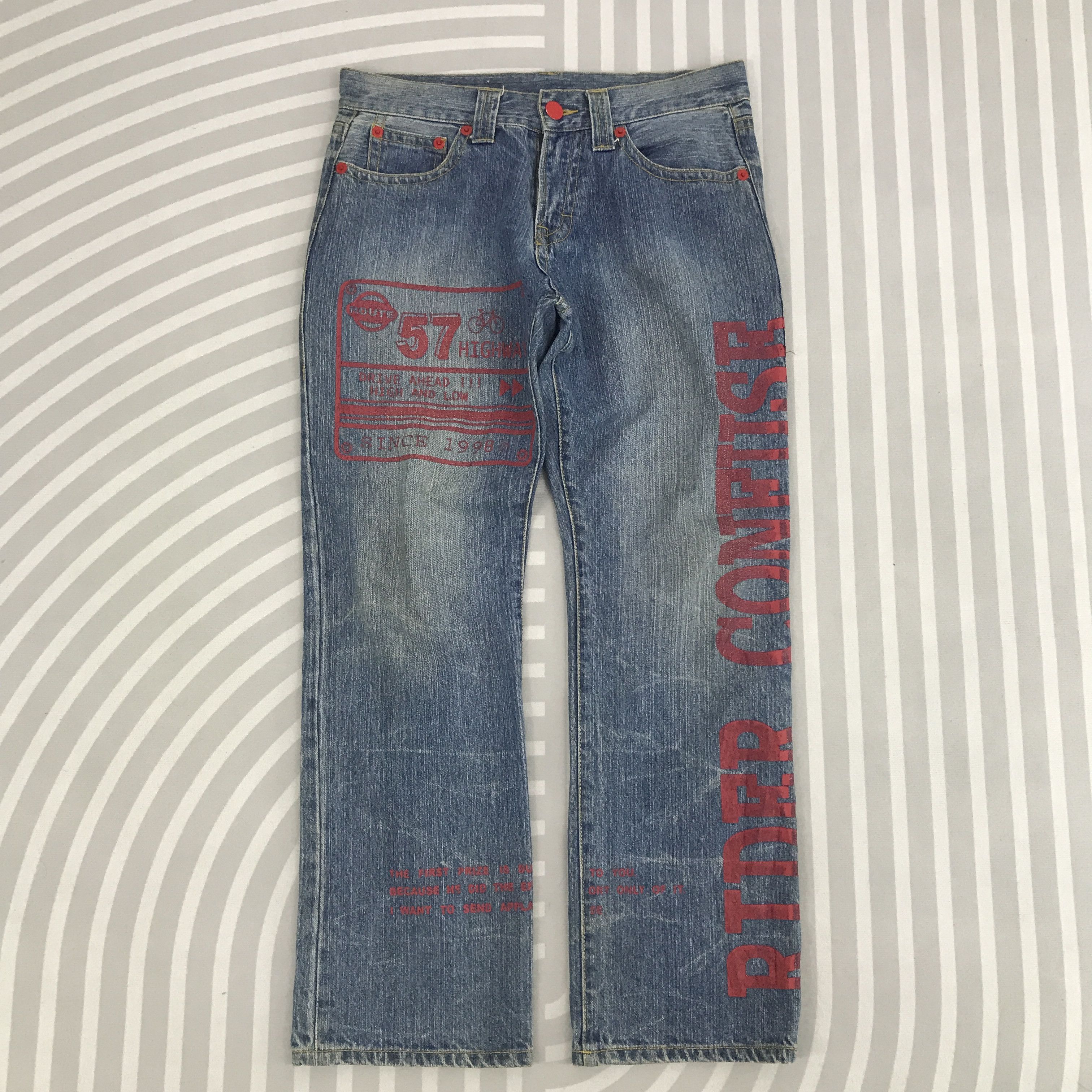 Japanese Brand × Vintage Vintage Route 57 Highway Denim Japan style denim pants Size US 32 / EU 48 - 1 Thumbnail