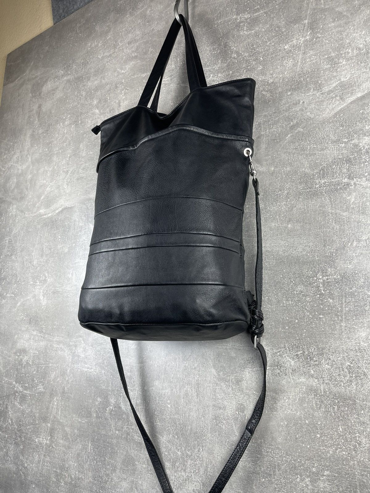 Vintage WVBelt Genuine Leather Large Tote Shoulder Bag Black Size ONE SIZE - 2 Thumbnail