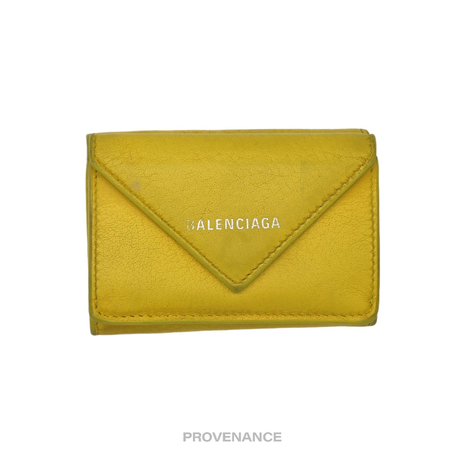 Balenciaga 🔴 Balenciaga Papier Mini Wallet - Yellow Leather Size ONE SIZE - 1 Thumbnail