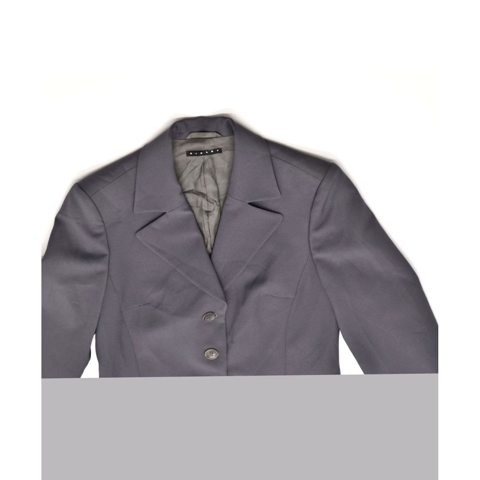 Sisley SISLEY Womens Blazer Jacket IT 42 Medium Grey Polyester Long Line Size M / US 6-8 / IT 42-44 - 5 Thumbnail