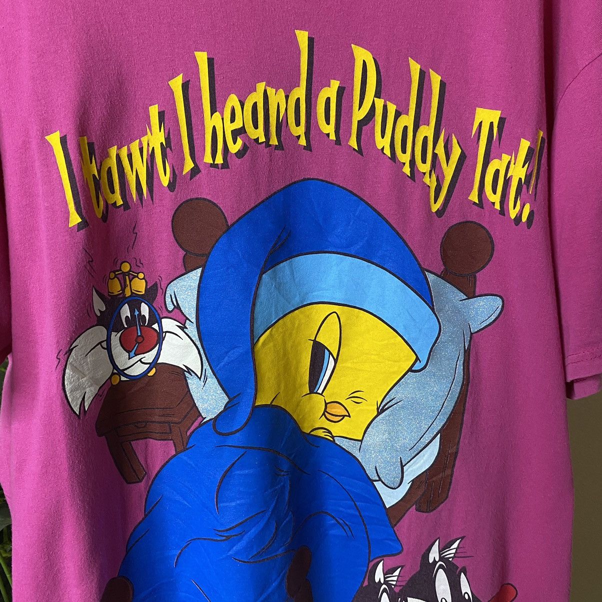 Vintage × Warner Bros 1990s Warner Bros Looney Tunes Tweety & Sylvester 2XL Tall Size US XXL / EU 58 / 5 - 2 Thumbnail