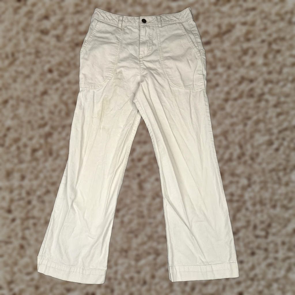 Patagonia Patagonia Pants Womens 4 Beige Organic Cotton Casual Wide Leg Twill Pockets Size 27" / US 4 / IT 40 - 1 Thumbnail