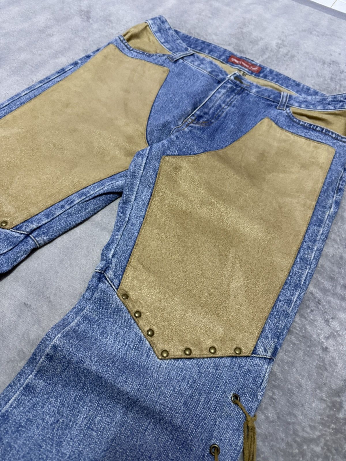 5351 POUR LES HOMMES × Japanese Brand × Tornado Mart Romantic Mocha Western Panel Lace Up Flared Jeans Size US 30 / EU 46 - 10 Thumbnail