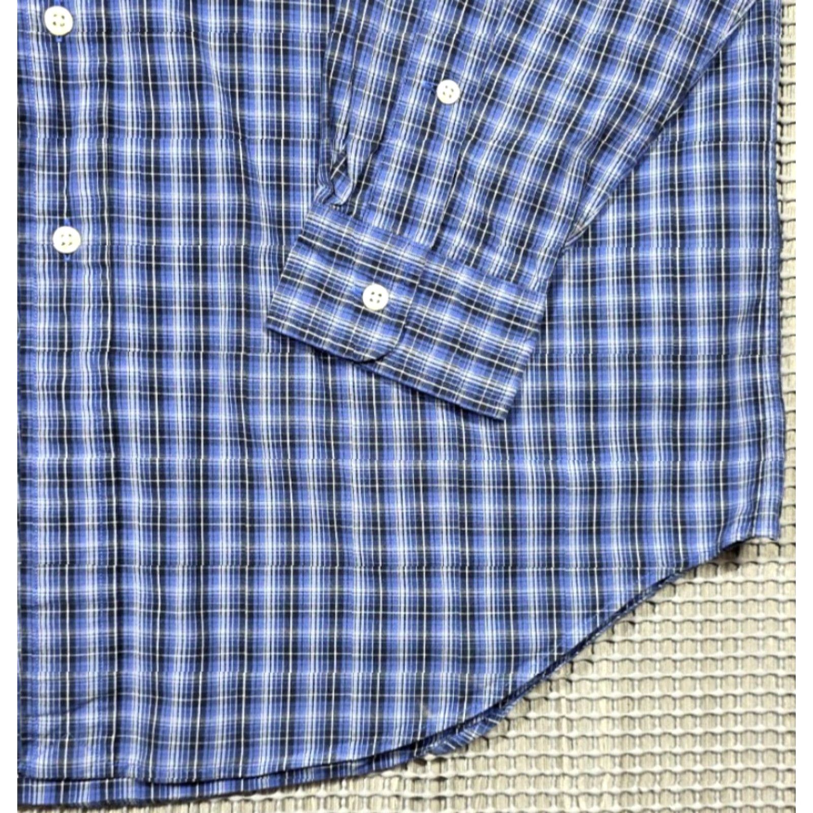 Polo Ralph Lauren VTG Polo Ralph Lauren Long Sleeve Twill Button Up Plaid Blue Shirt Mens M Blake Size US M / EU 48-50 / 2 - 5 Thumbnail