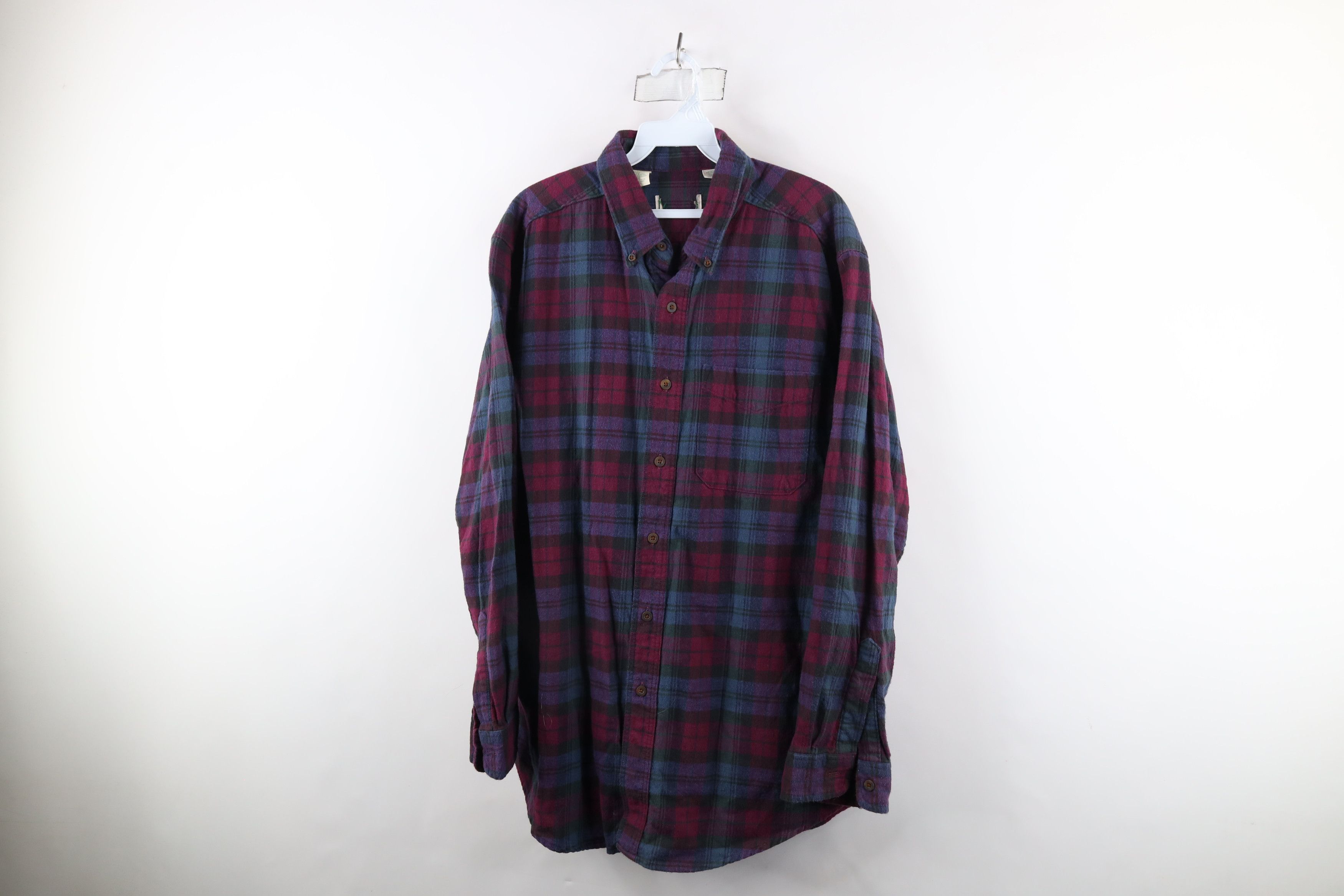 L.L. Bean × Vintage Vintage 90s LL Bean Flannel Collared Button Down Shirt Plaid Size US L / EU 52-54 / 3 - 1 Thumbnail
