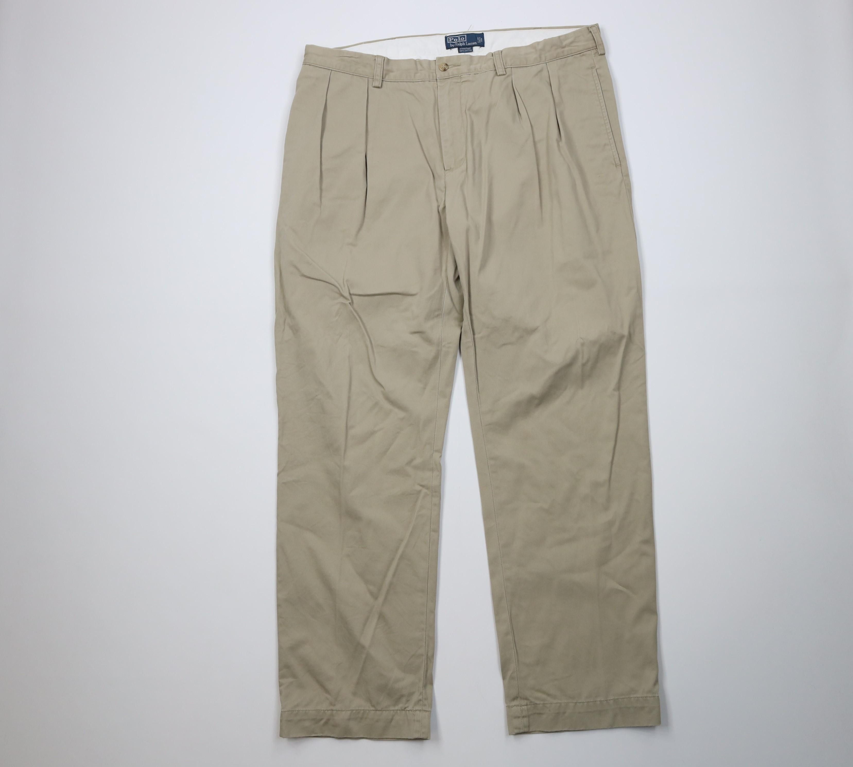 Polo Ralph Lauren Vintage 90s Ralph Lauren Ethan Wide Leg Chino Pants Beige Size US 38 / EU 54 - 1 Thumbnail
