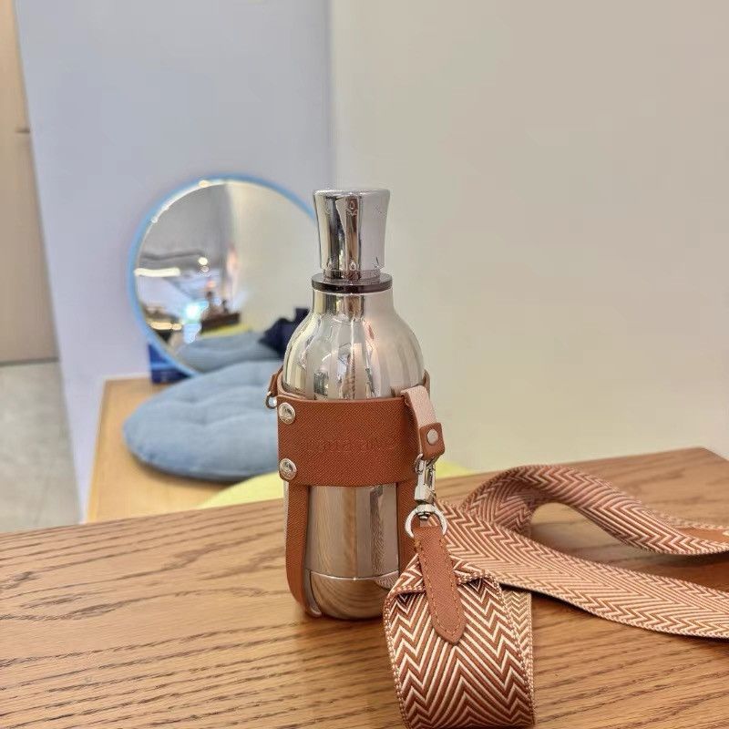 Other Designer Stainless Steel Flask with Leather Strap Size ONE SIZE - 2 Thumbnail