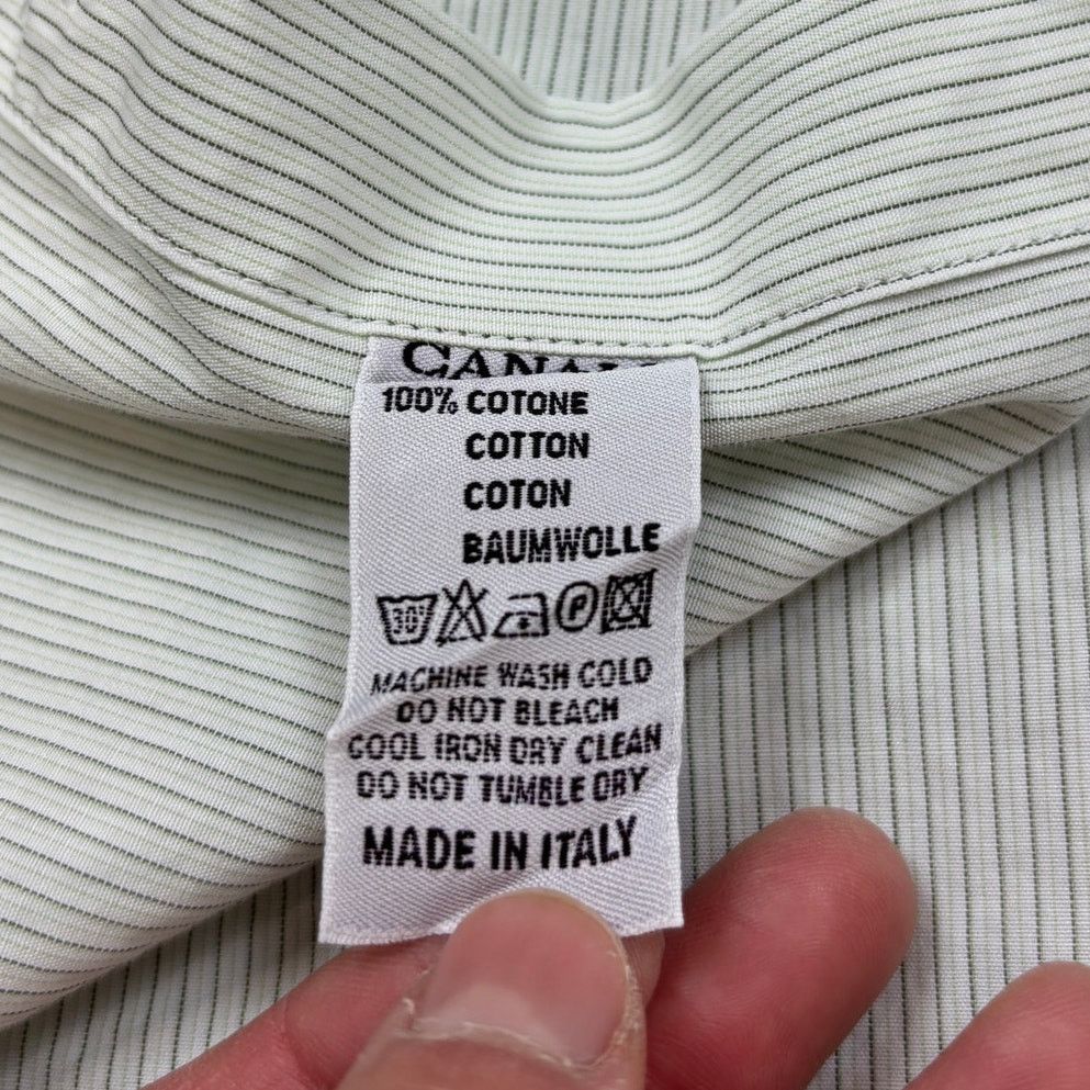 Canali Canali Made in Italy Green Striped Dress Shirt Men's 42 16.5 Size US L / EU 52-54 / 3 - 9 Thumbnail