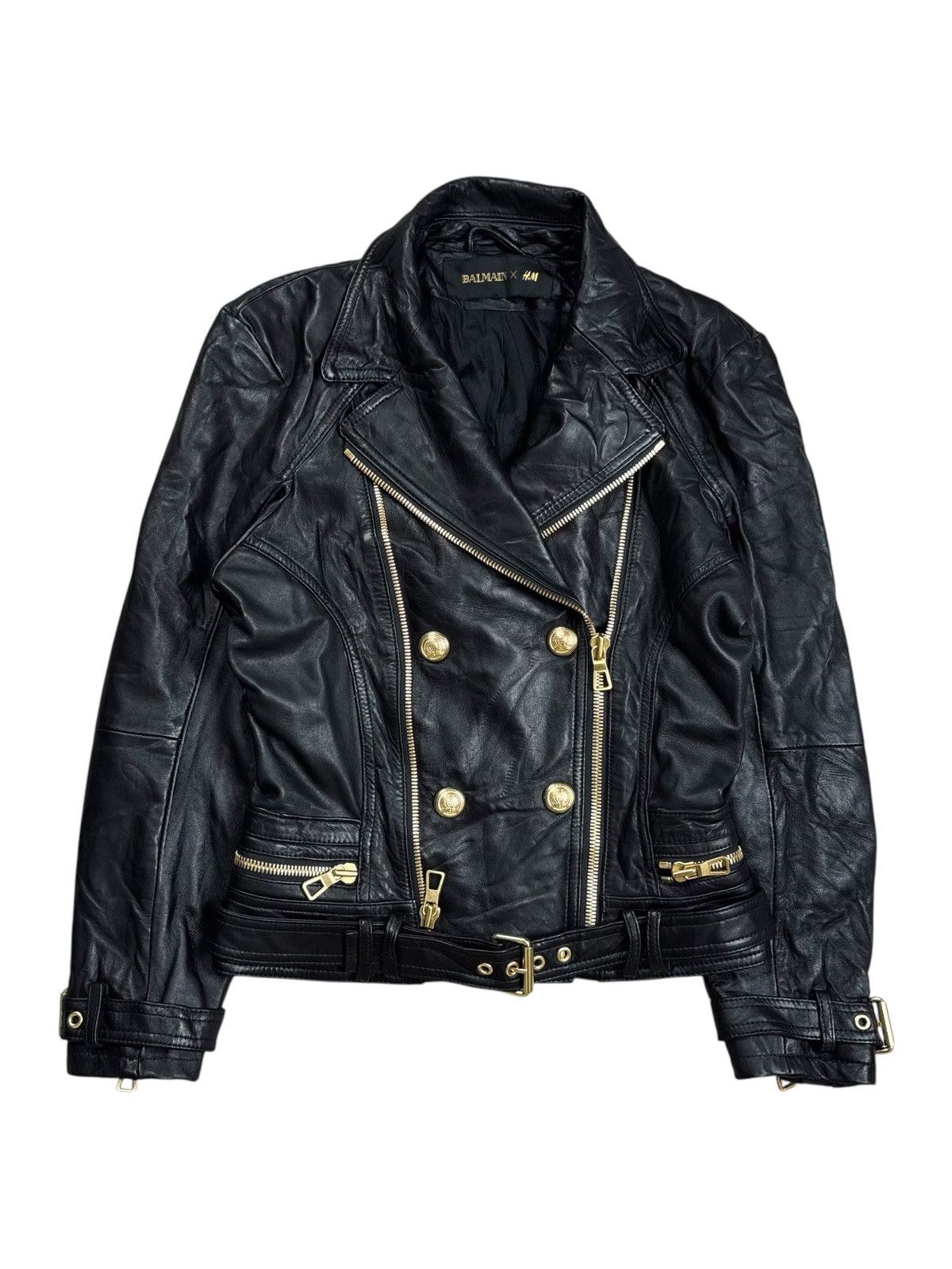 Balmain Archive Balmain by Decarnin x H&M - Leather Jacket Size XS / US 0-2 / IT 36-38 - 4 Thumbnail