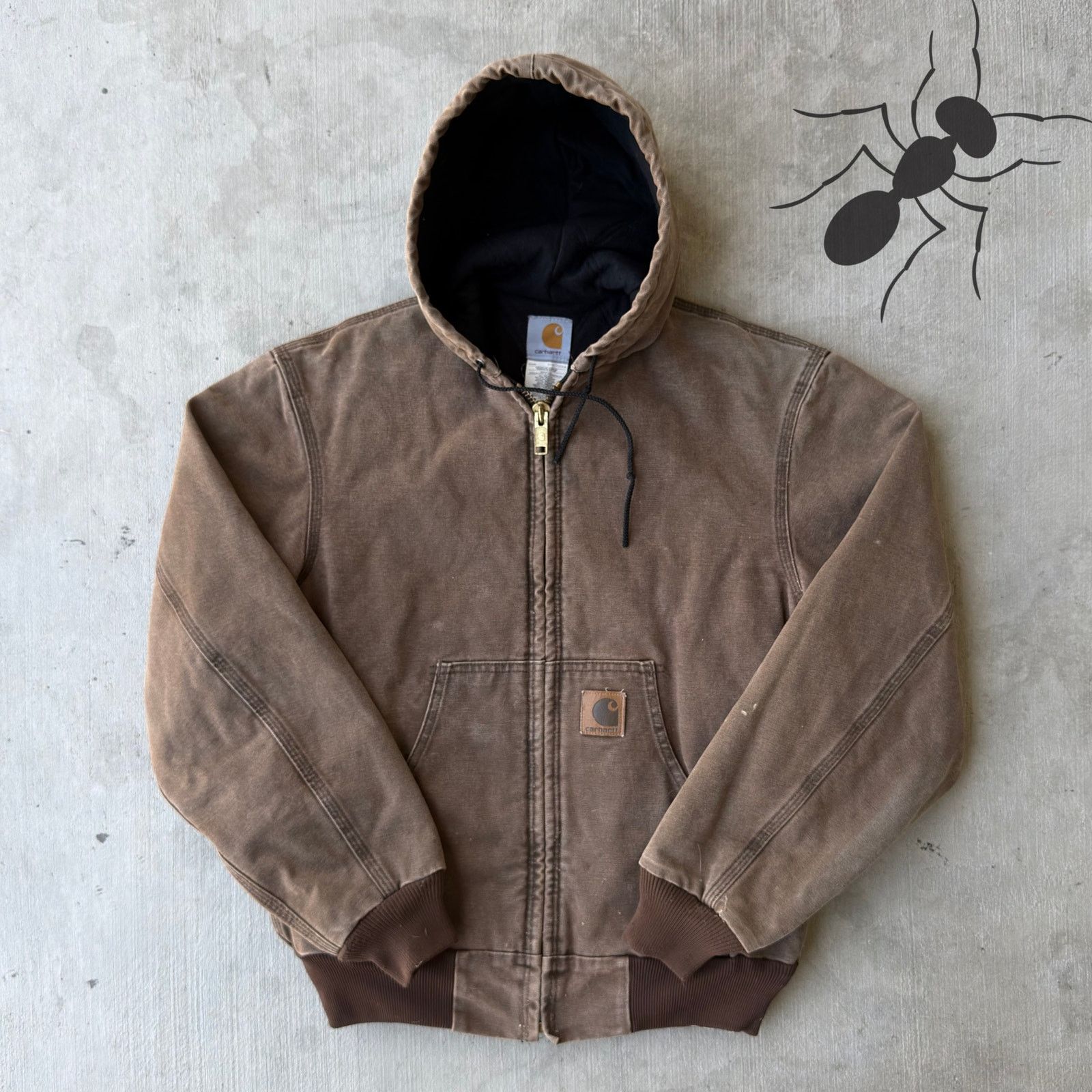 Carhartt J68 CHT brown hooded work wear jacket