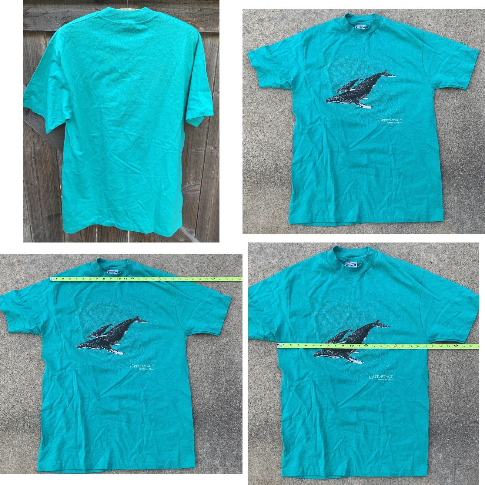 Hanes VINTAGE Greenpeace Humpback Whales T-Shirt Mens L 1980s Hanes 100% Cotton Graphic Tee See Pics Size US L / EU 52-54 / 3 - 8 Thumbnail