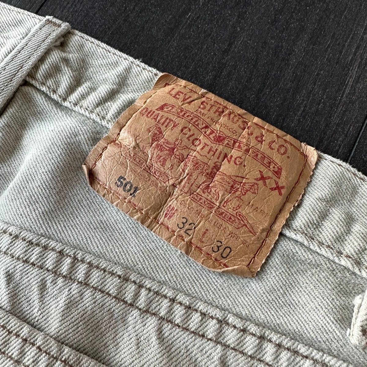 Levi's × Vintage Vintage Levi's 501 Faded Tan Denim Size US 30 / EU 46 - 3 Thumbnail