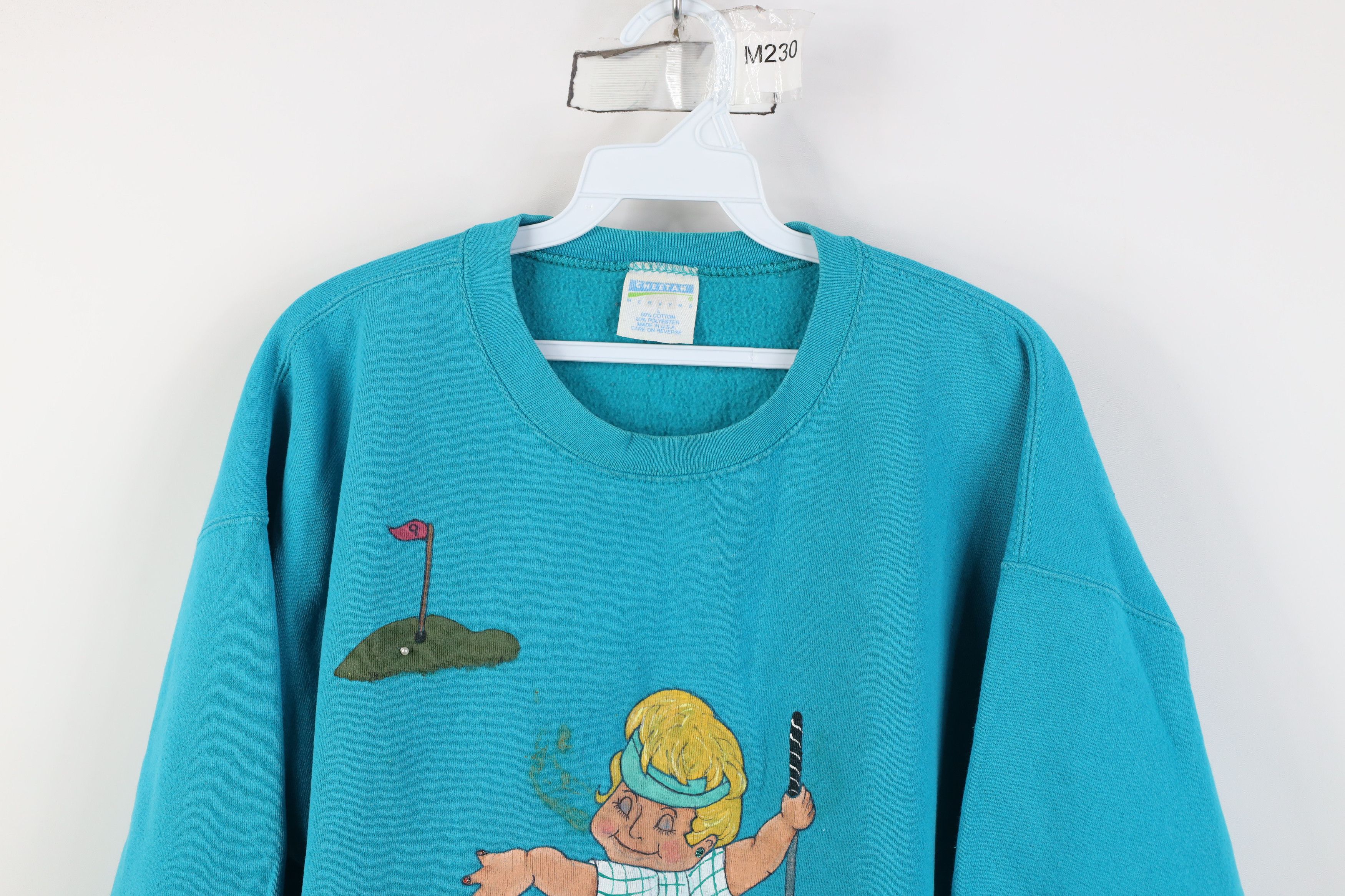 Vintage Vintage 90s Streetwear Hand Painted Golf Sweatshirt USA Size L / US 10 / IT 46 - 2 Thumbnail
