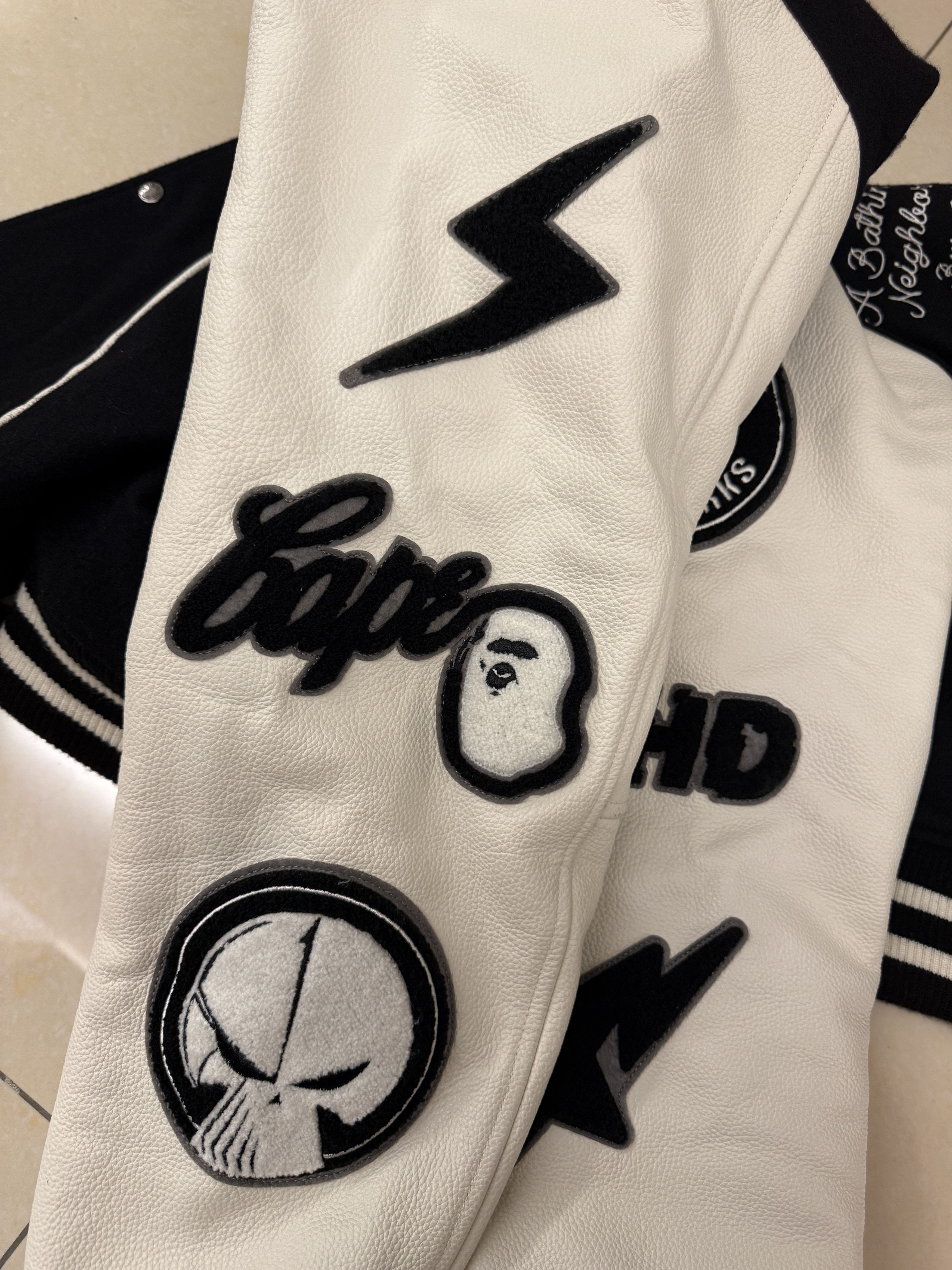 Bape × Neighborhood BAPE x NEIGHBORHOOD VARSITY JACKET Size US XXL / EU 58 / 5 - 8 Thumbnail