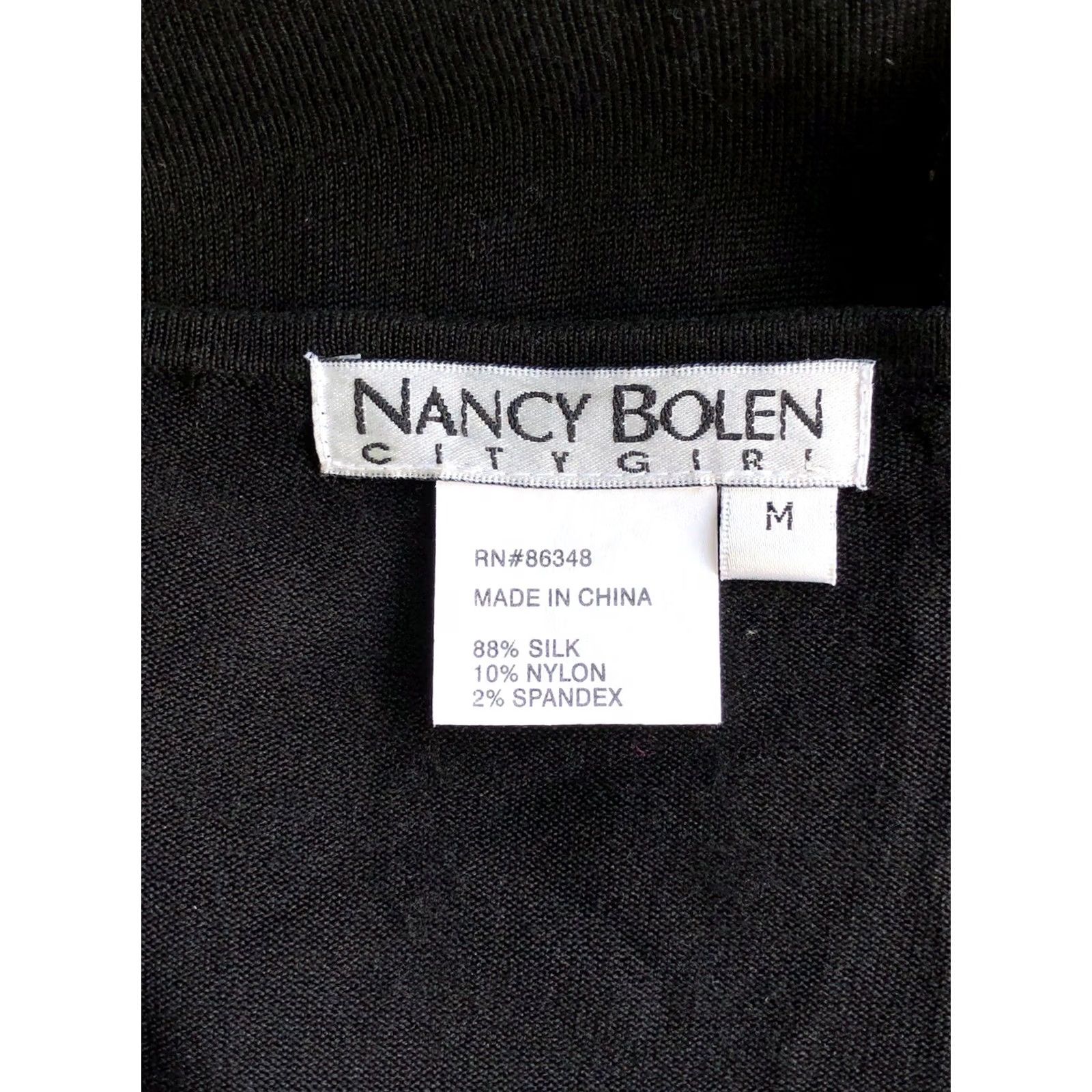 Vintage Nancy Bolen Silk Knit Top Blouse M Black Beaded Short Sleeve Round Neck Women 38 25 Classic Tee Y2K Size M / US 6-8 / IT 42-44 - 4 Thumbnail