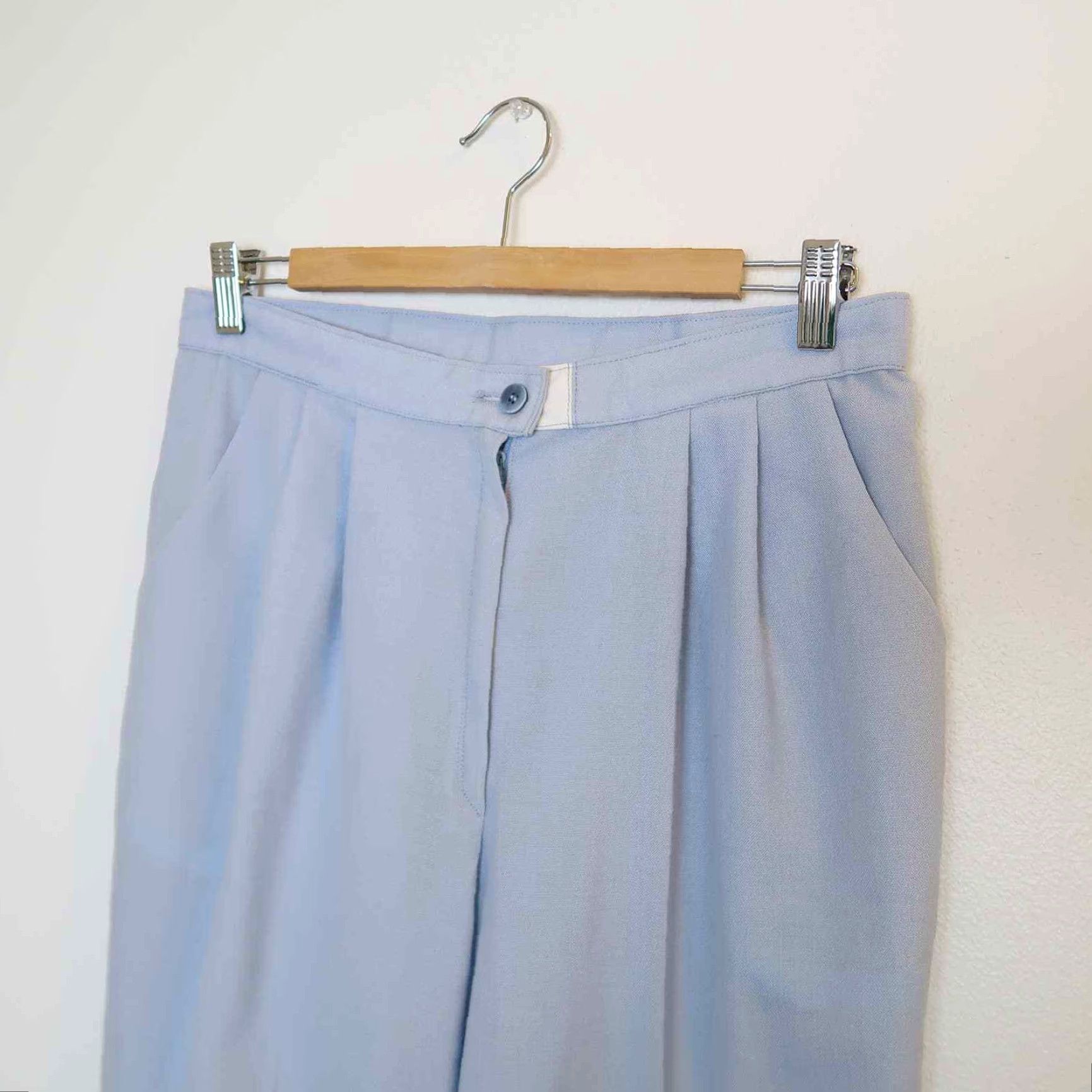 Vintage Vintage 80s Pastel Blue Straight Leg Trouser Pants Size L User: Vintage 80s Pastel Blue Straight Leg Trouser Pants Size L Size 36" / US 14 / IT 50 - 2 Thumbnail